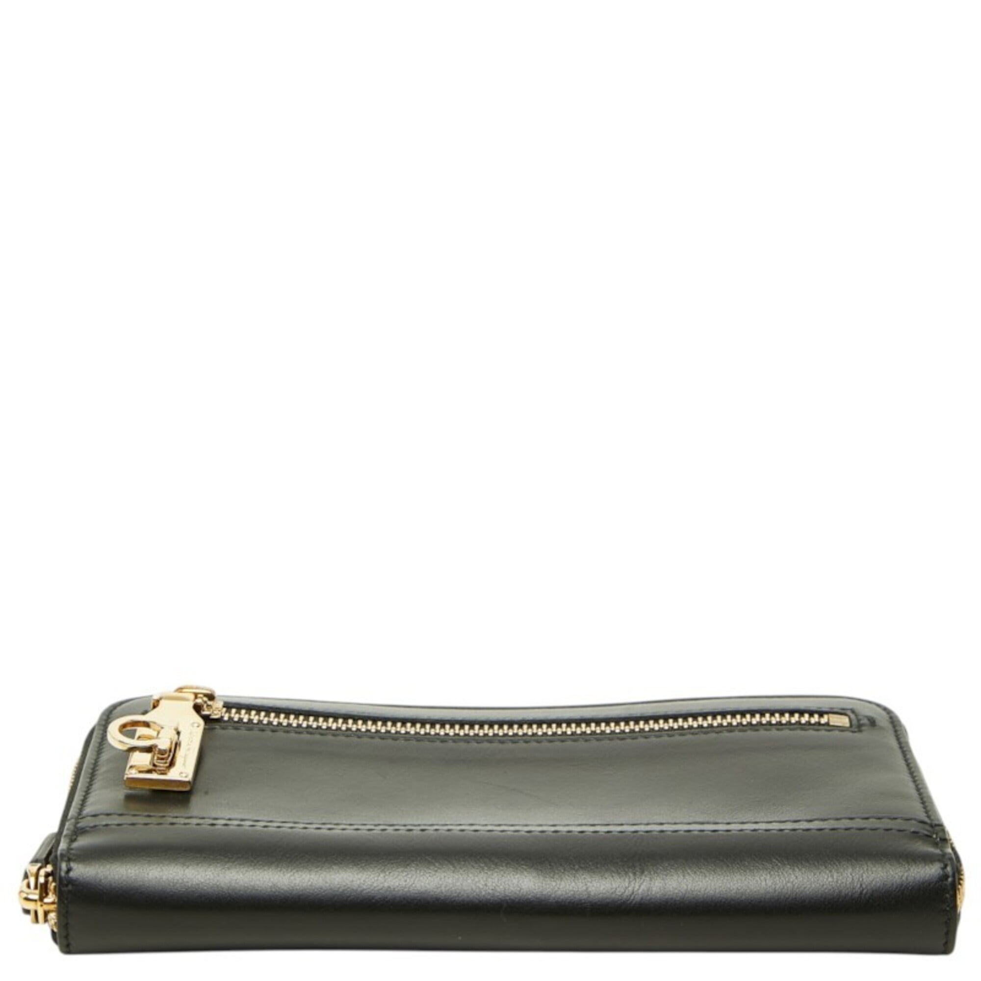 Salvatore Ferragamo Black Leather Long Wallet (Bi-Fold) (Pre-Owned)