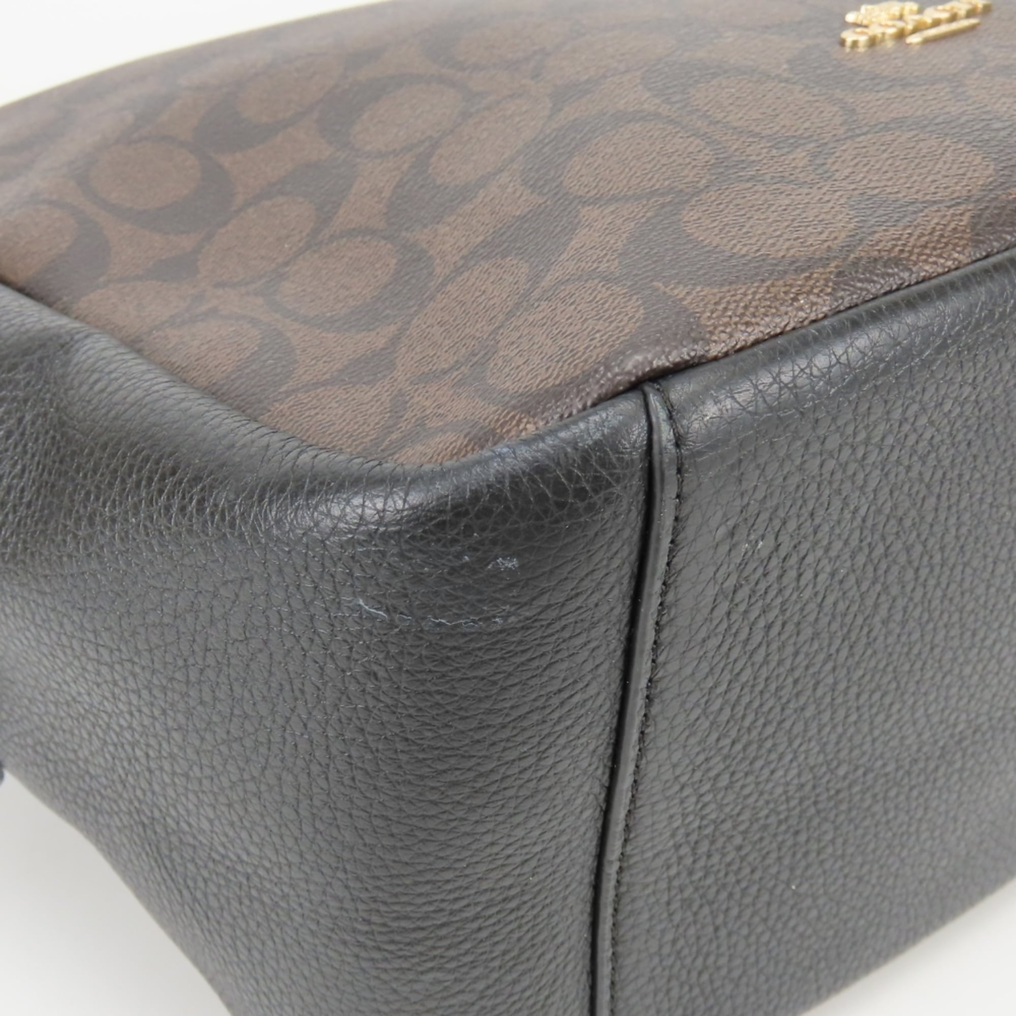 Coach Black Dark Brown Pvc Leather Shoulder Bag (Pre-Owned)
