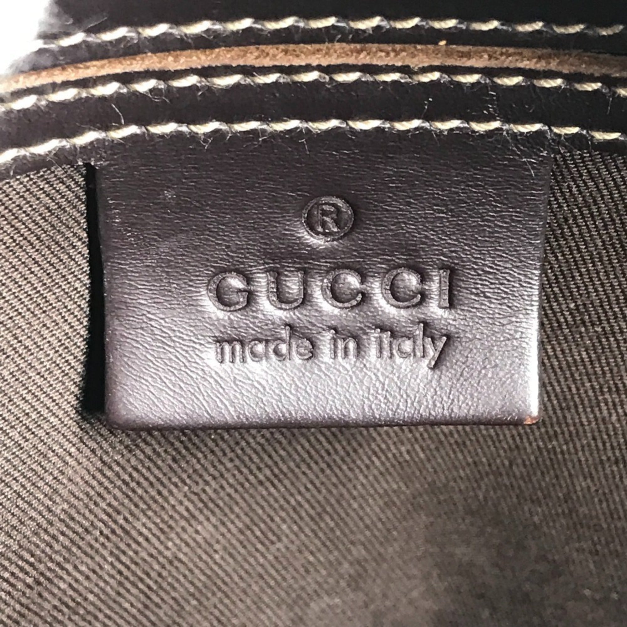 Gucci Beige Dark Brown Gg Supreme Canvas Leather Pochette Shoulder Bag (Pre-Owned)
