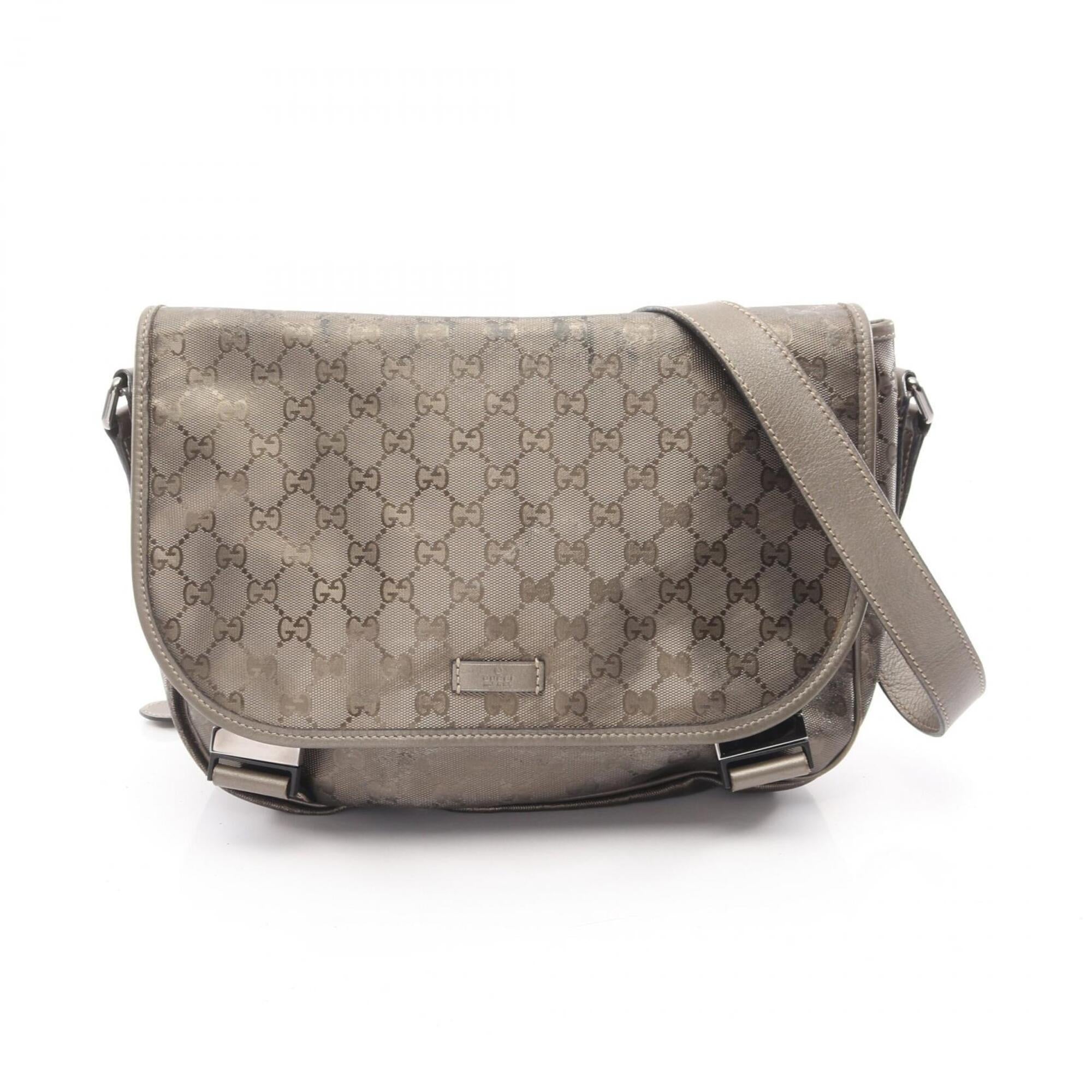 Gucci Brown Pvc Coated Canvas Leather Handbag Shoulder Bag (Pre-Owned)