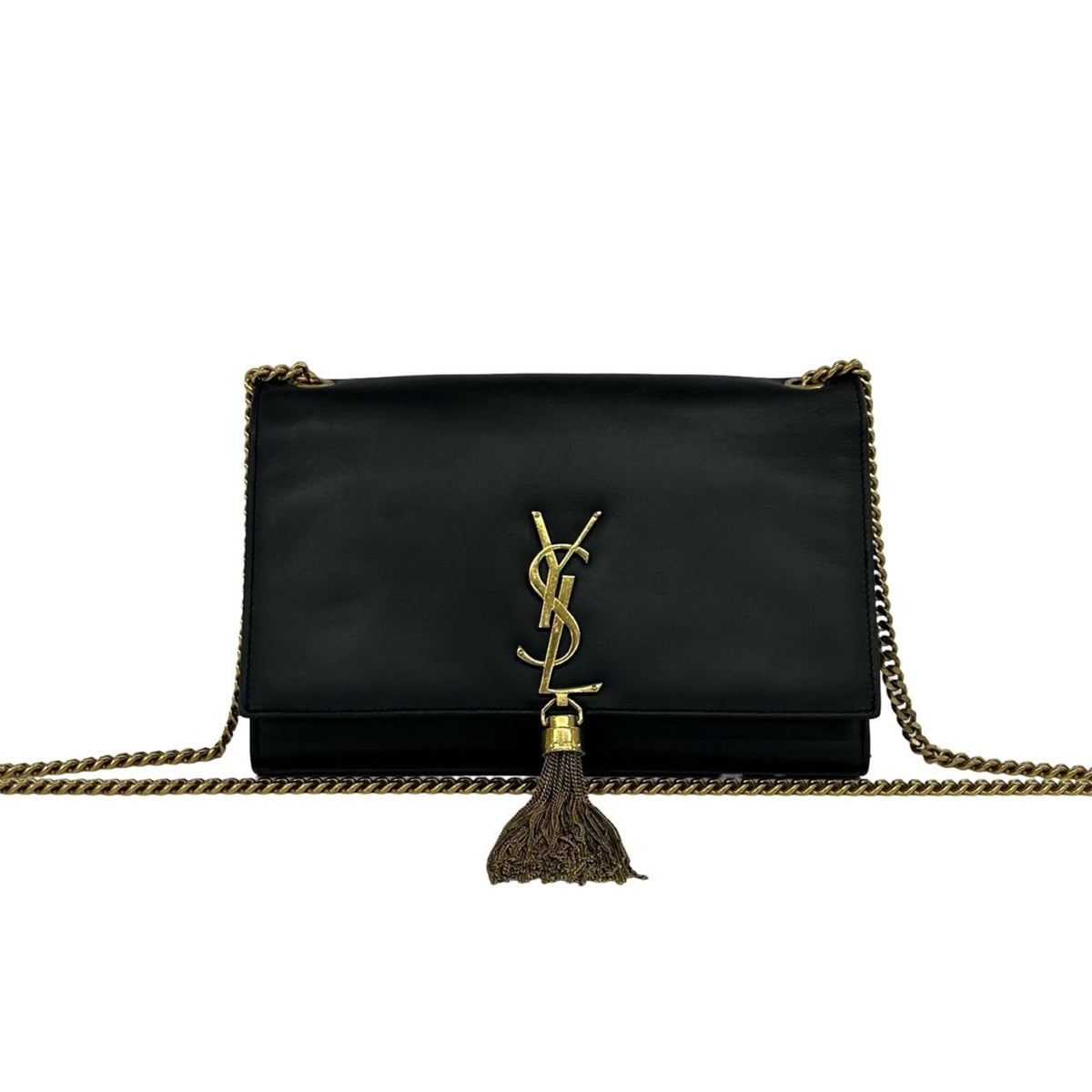 Yves Saint Laurent Black Leather Pochette Shoulder Bag (Pre-Owned)