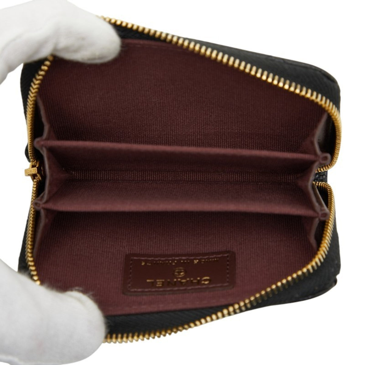 Chanel Black Grained Calfskin Coin Purse/Coin Case (Pre-Owned)