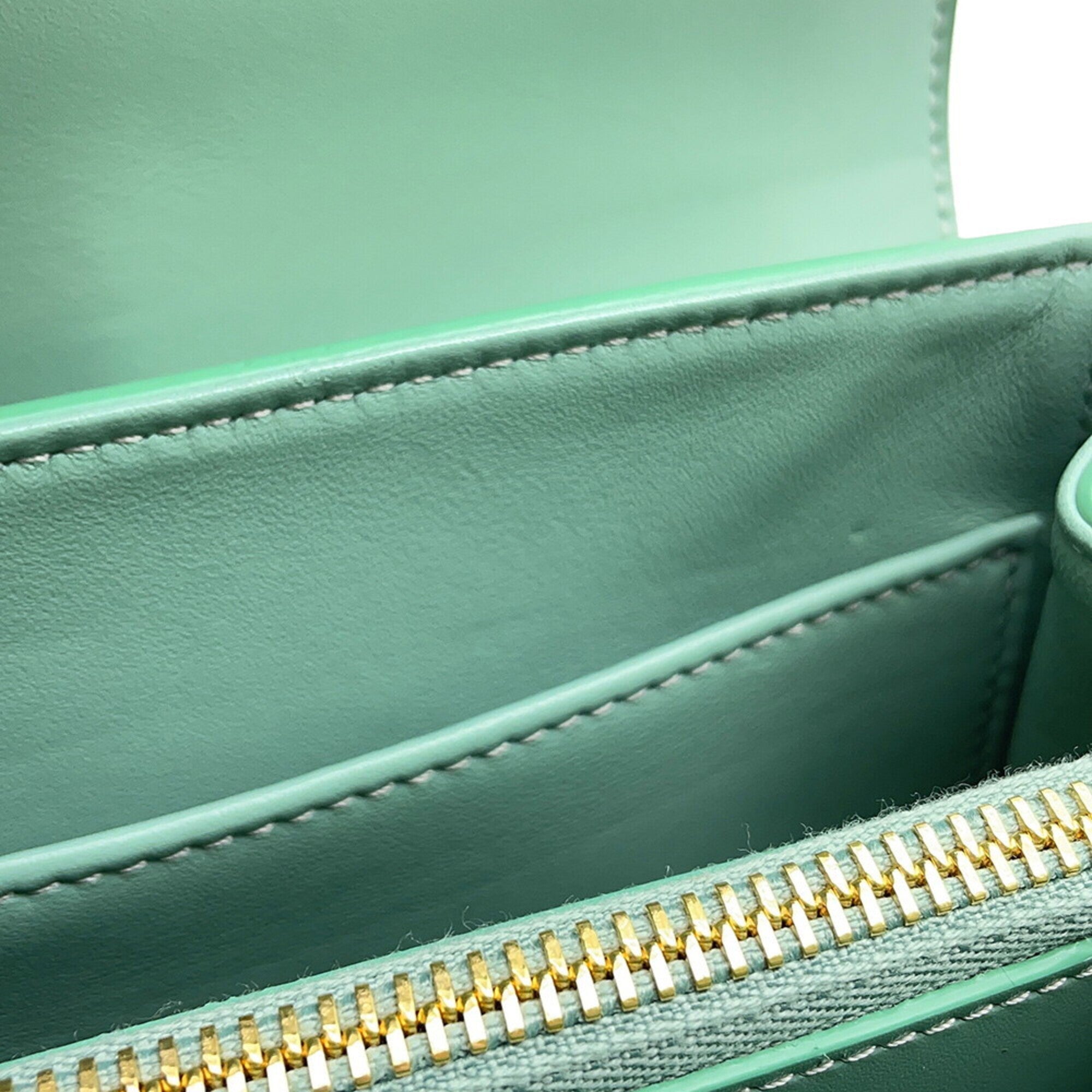 Celine Green Leather Handbag Shoulder Bag (Pre-Owned)