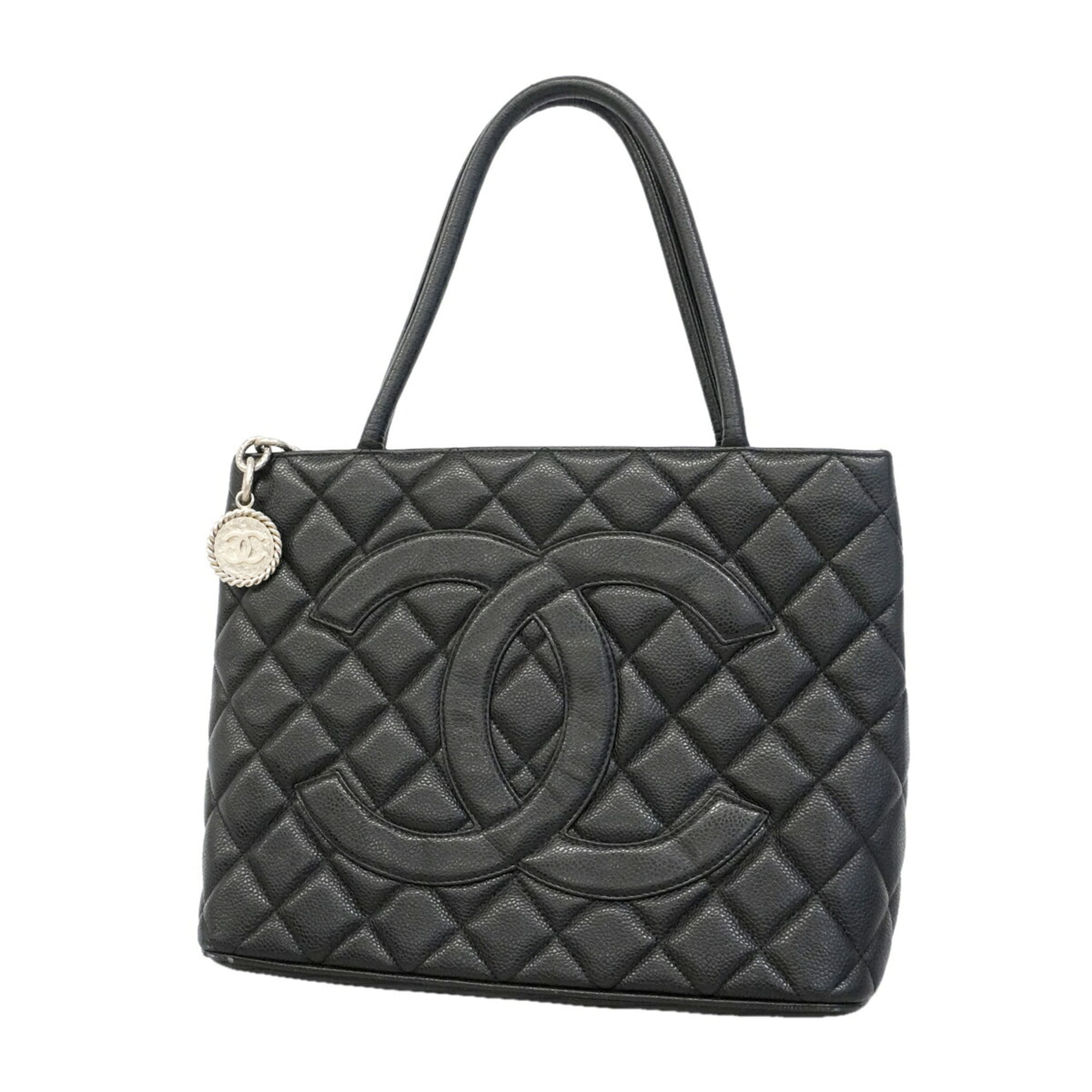 Chanel Black Grained Calfskin Tote Bag (Pre-Owned)