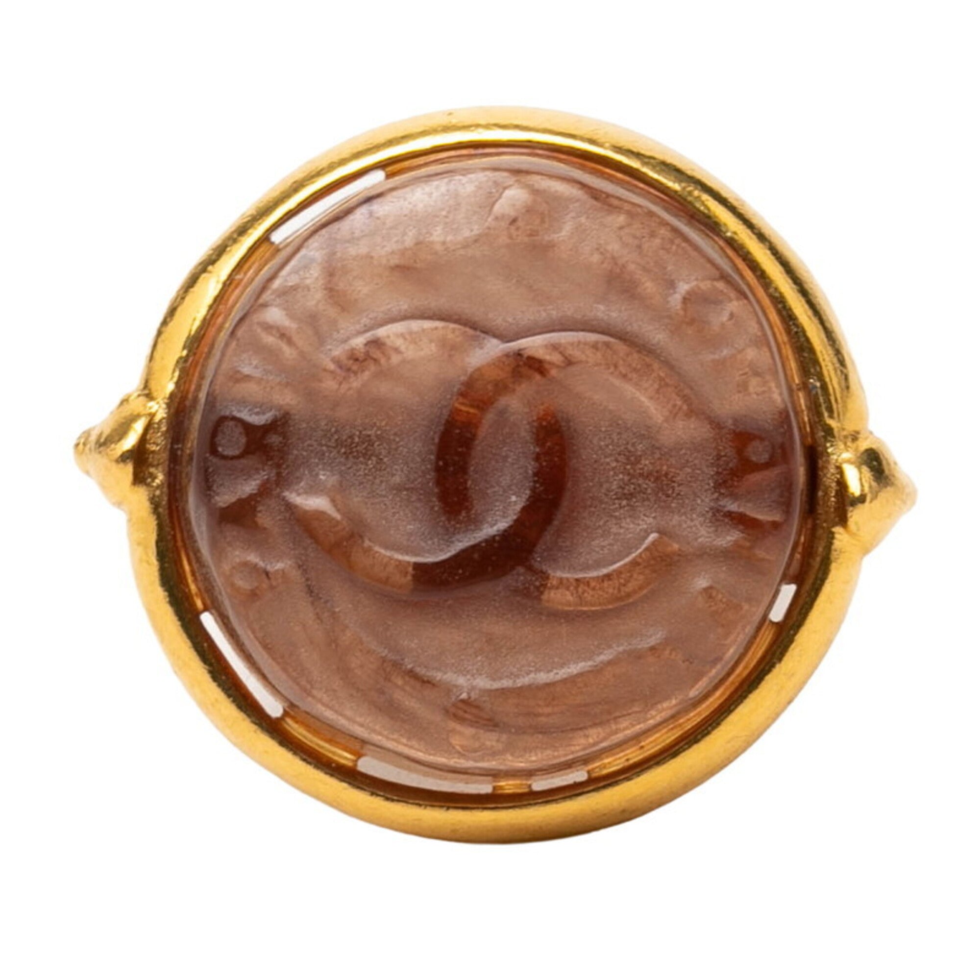 Chanel Gold Brown Band Ring (Pre-Owned)
