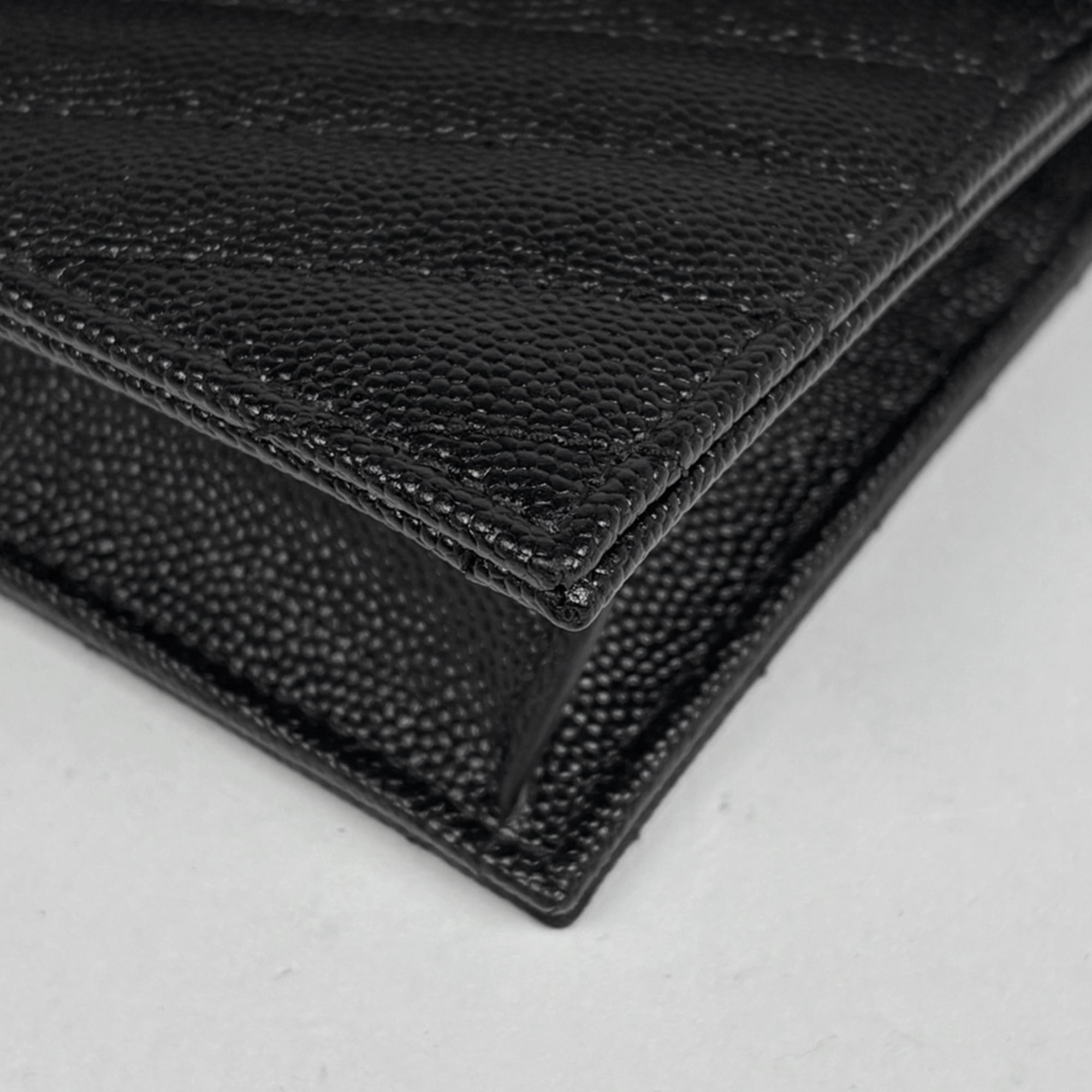 Saint Laurent Black Leather Chain/Shoulder Wallet (Pre-Owned)