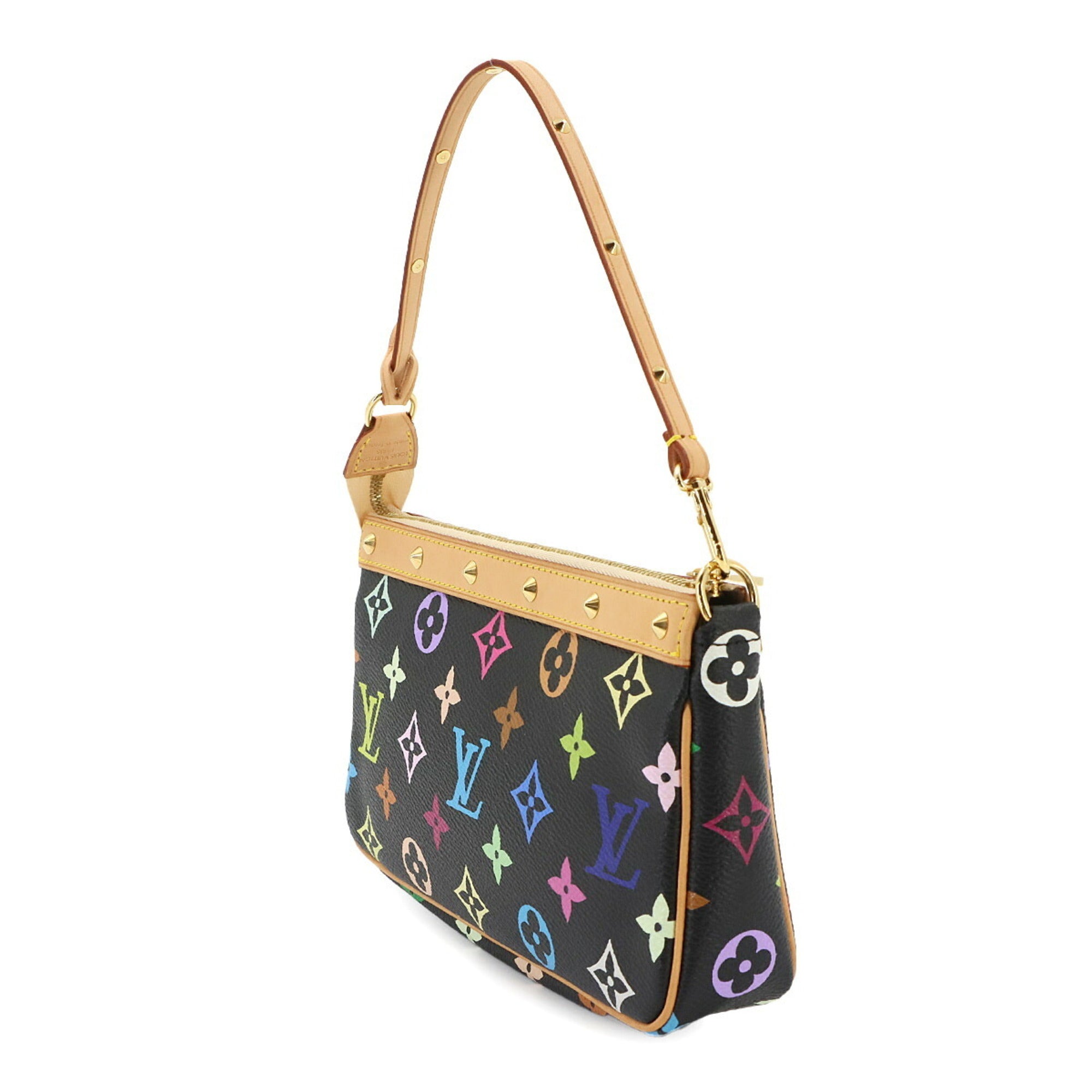 Louis Vuitton Multi-Color Noir Monogram Multicolore Handbag Pochette (Pre-Owned)