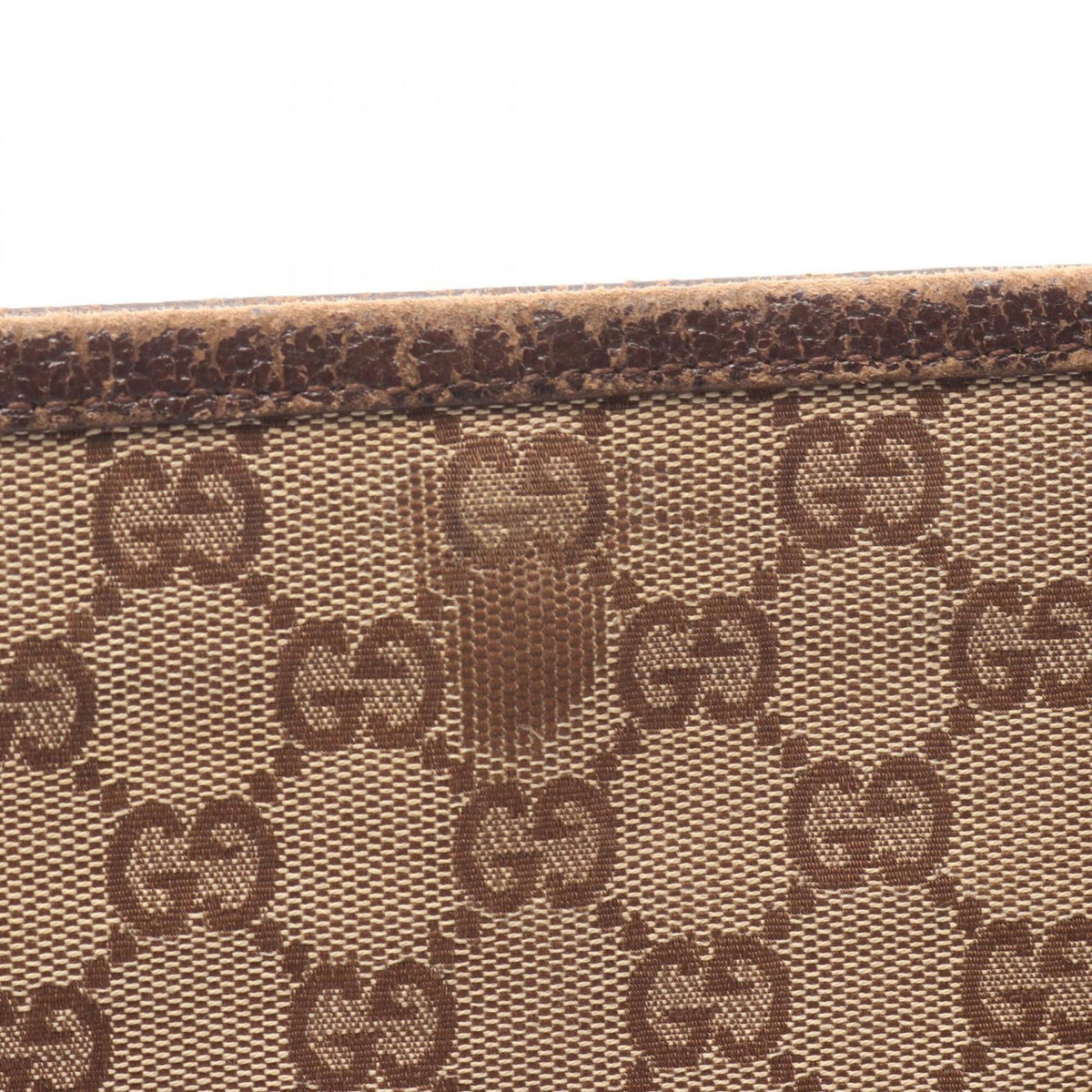 Gucci Beige Brown Canvas Leather Handbag Shoulder Bag (Pre-Owned)