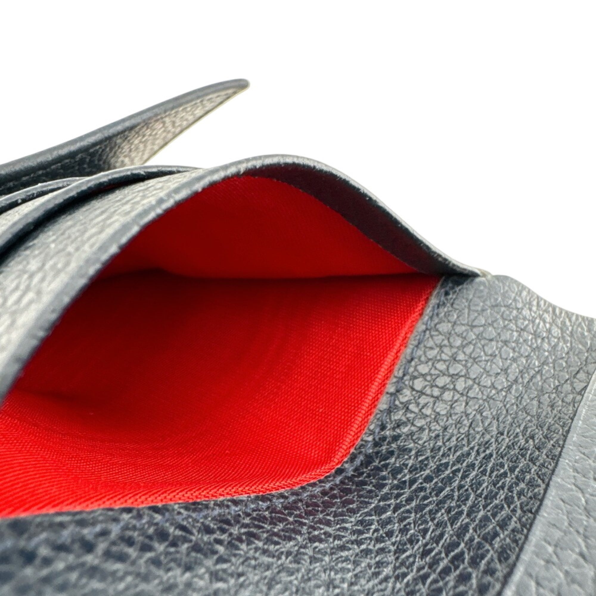Celine Navy Red Color Leather Wallet (Tri-Fold) (Pre-Owned)