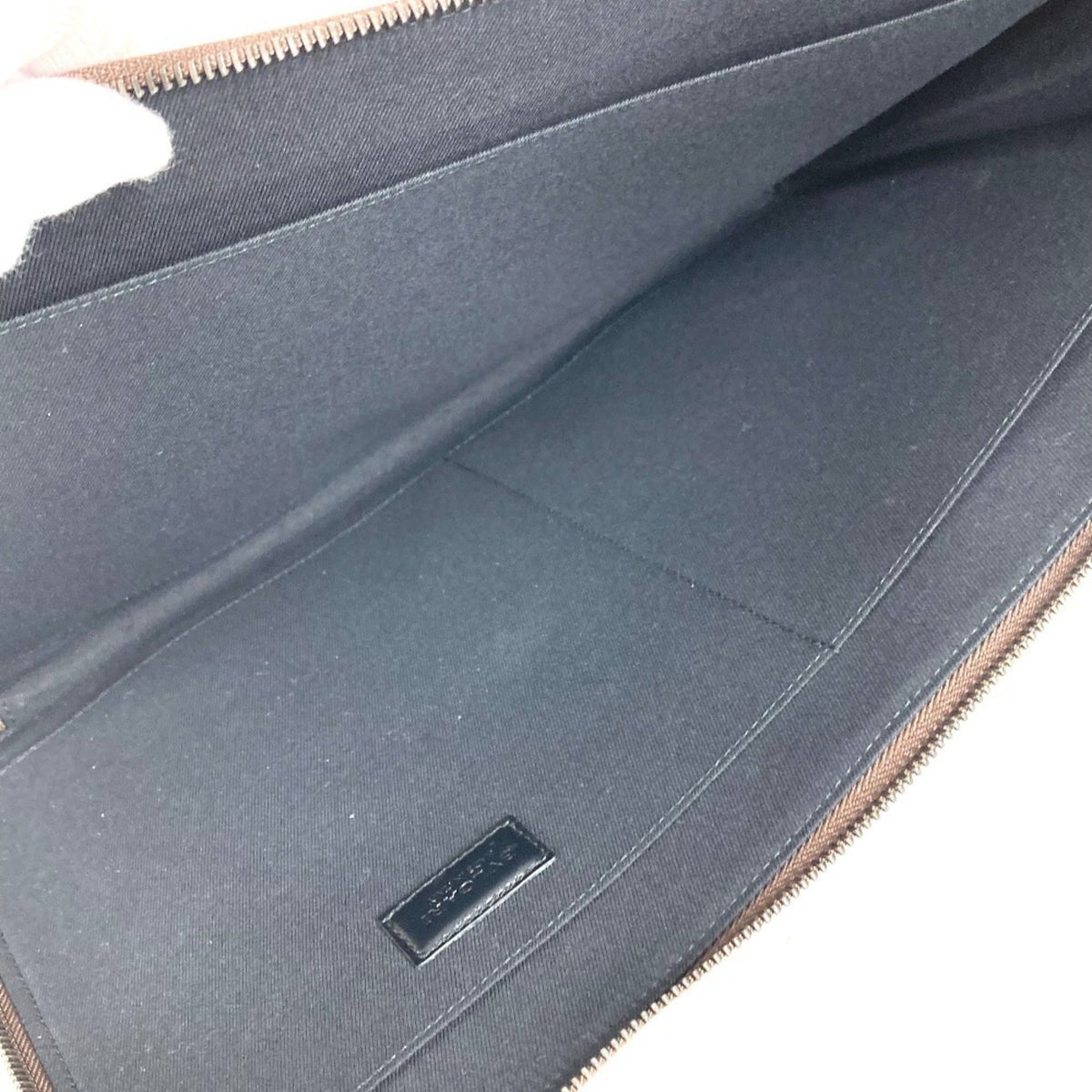 Bvlgari Black Brown Leather Clutch Bag (Pre-Owned)