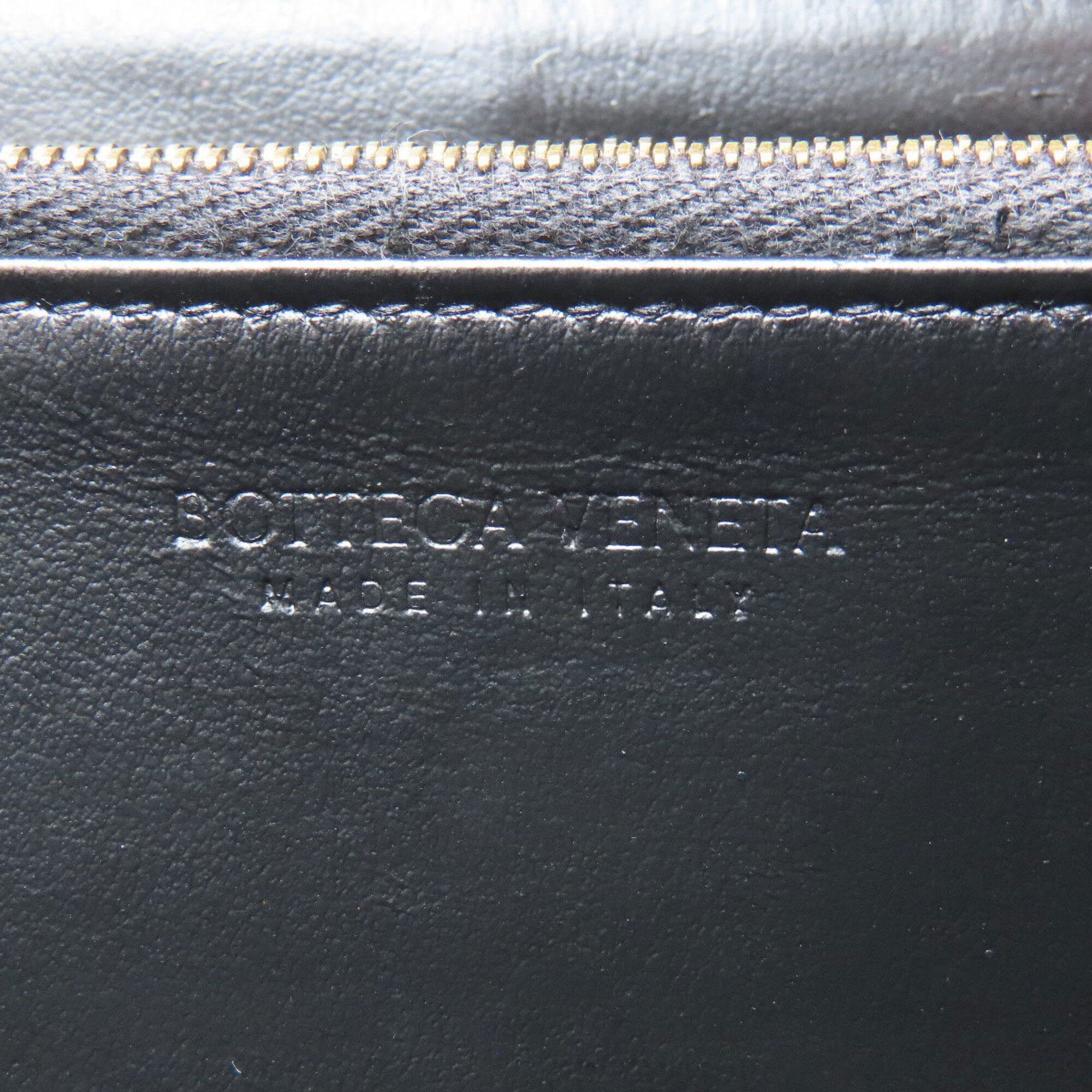 Bottega Veneta Black Leather Long Wallet (Bi-Fold) (Pre-Owned)