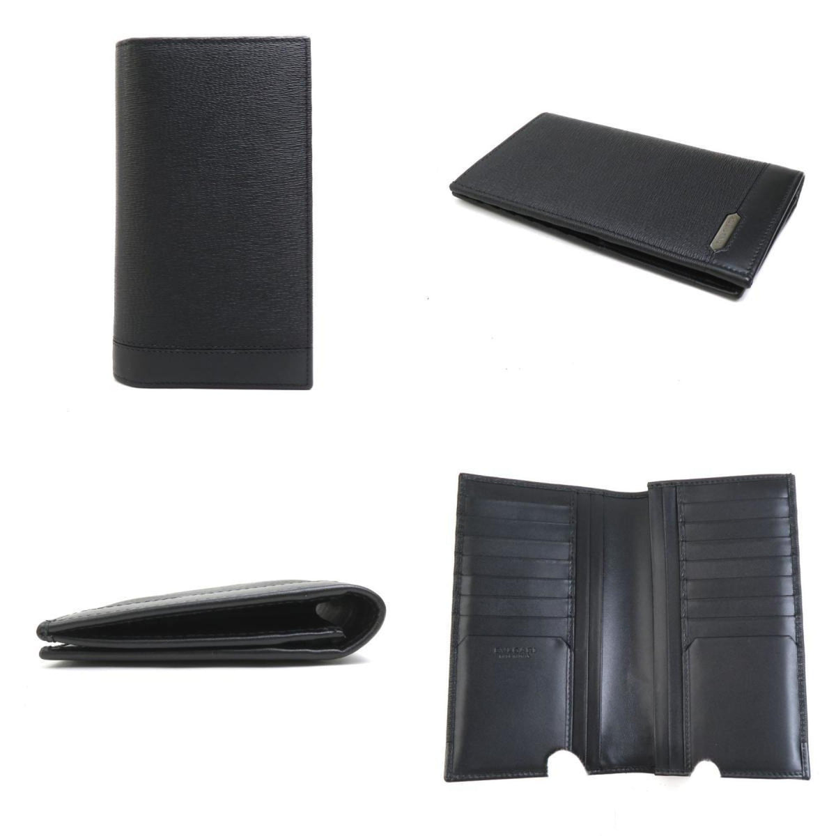 Bvlgari Black Leather Long Bill Wallet (Bi-Fold) (Pre-Owned)