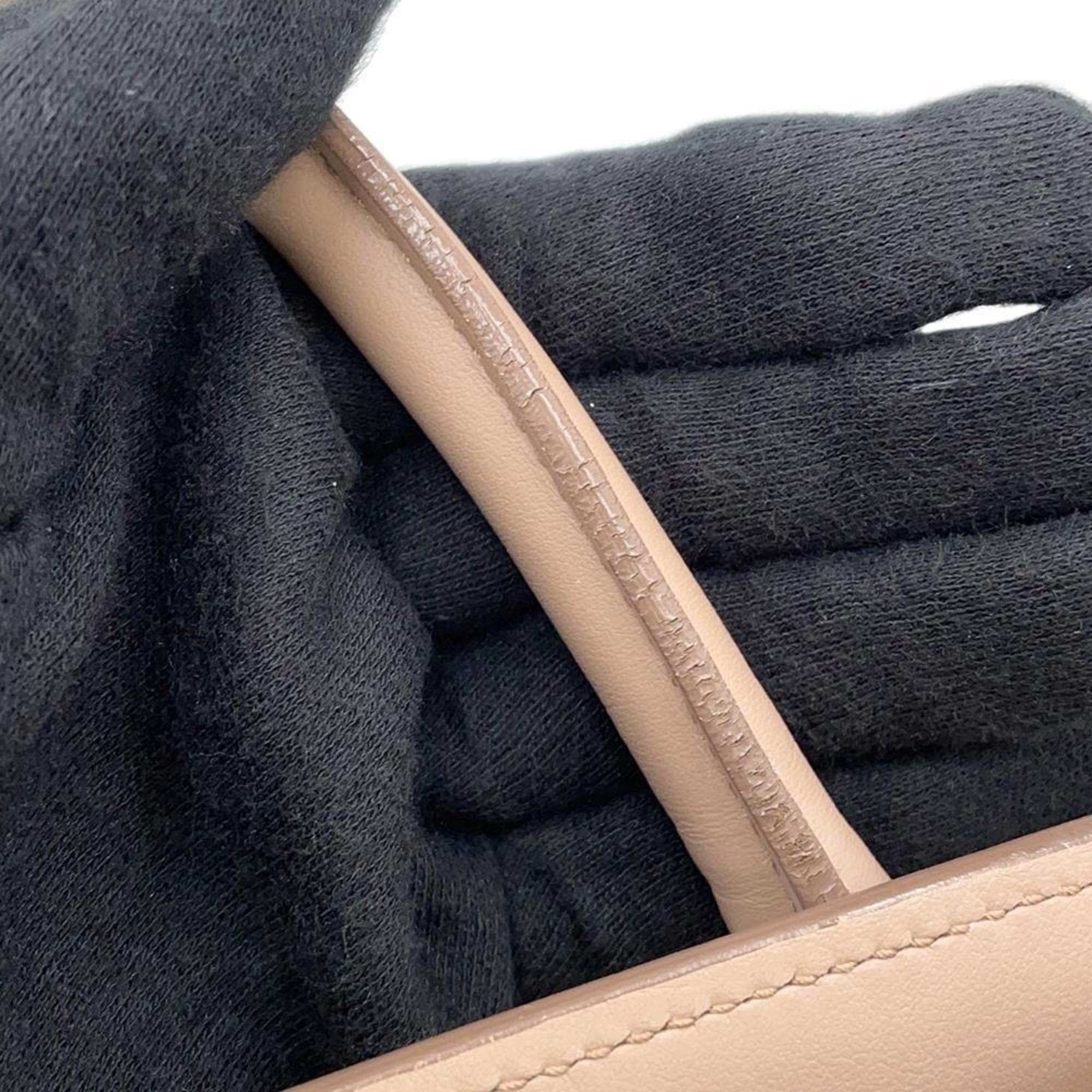 Prada Pink Beige Leather Handbag Tote Bag (Pre-Owned)