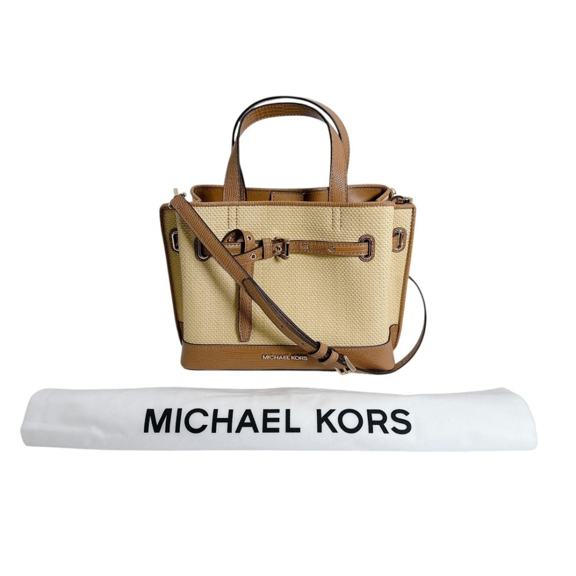 Michael Kors Brown Elastane Handbag Shoulder Bag (Pre-Owned)