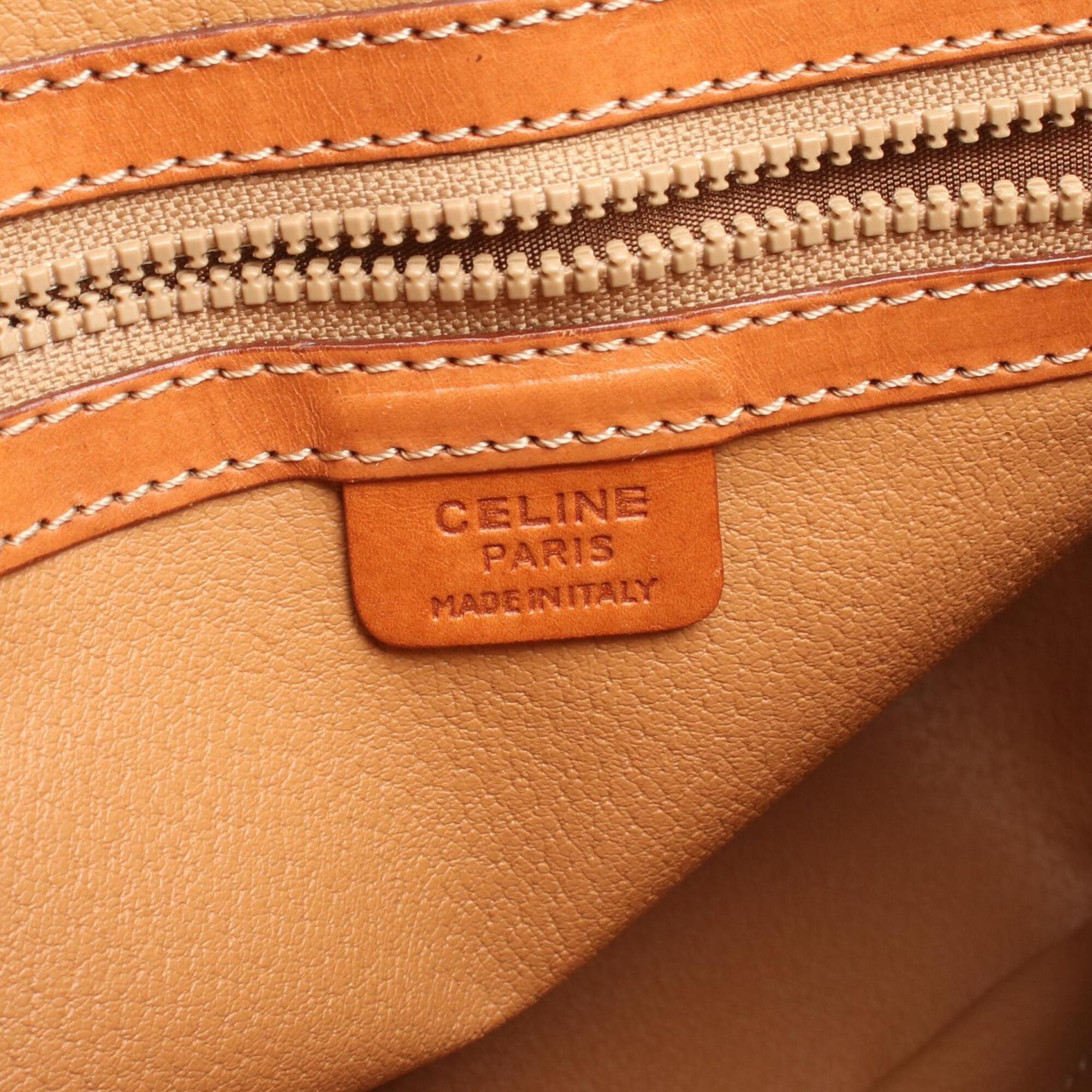 Celine Brown Coated Canvas Leather Handbag (Pre-Owned)