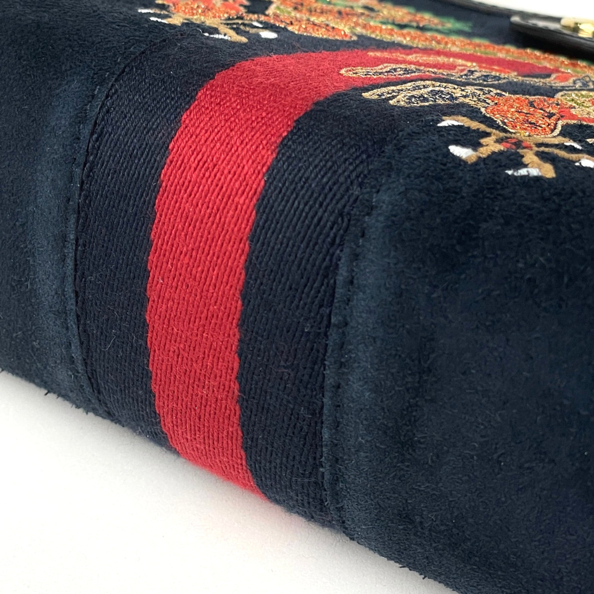 Gucci Navy Suede Shoulder Bag (Pre-Owned)