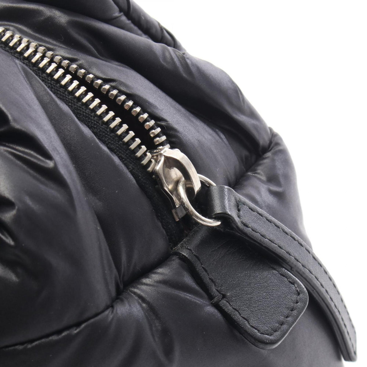 Chanel Black Nylon Leather Handbag (Pre-Owned)