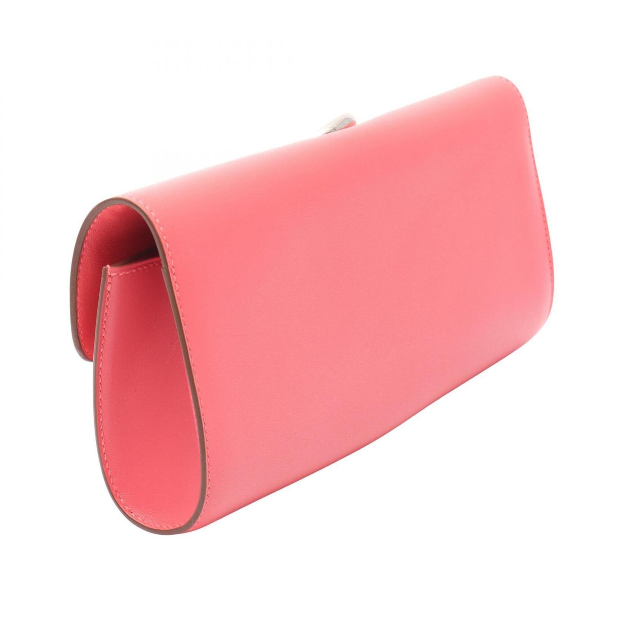 Hermes Pink Tadelakt Leather Clutch Bag Handbag (Pre-Owned)