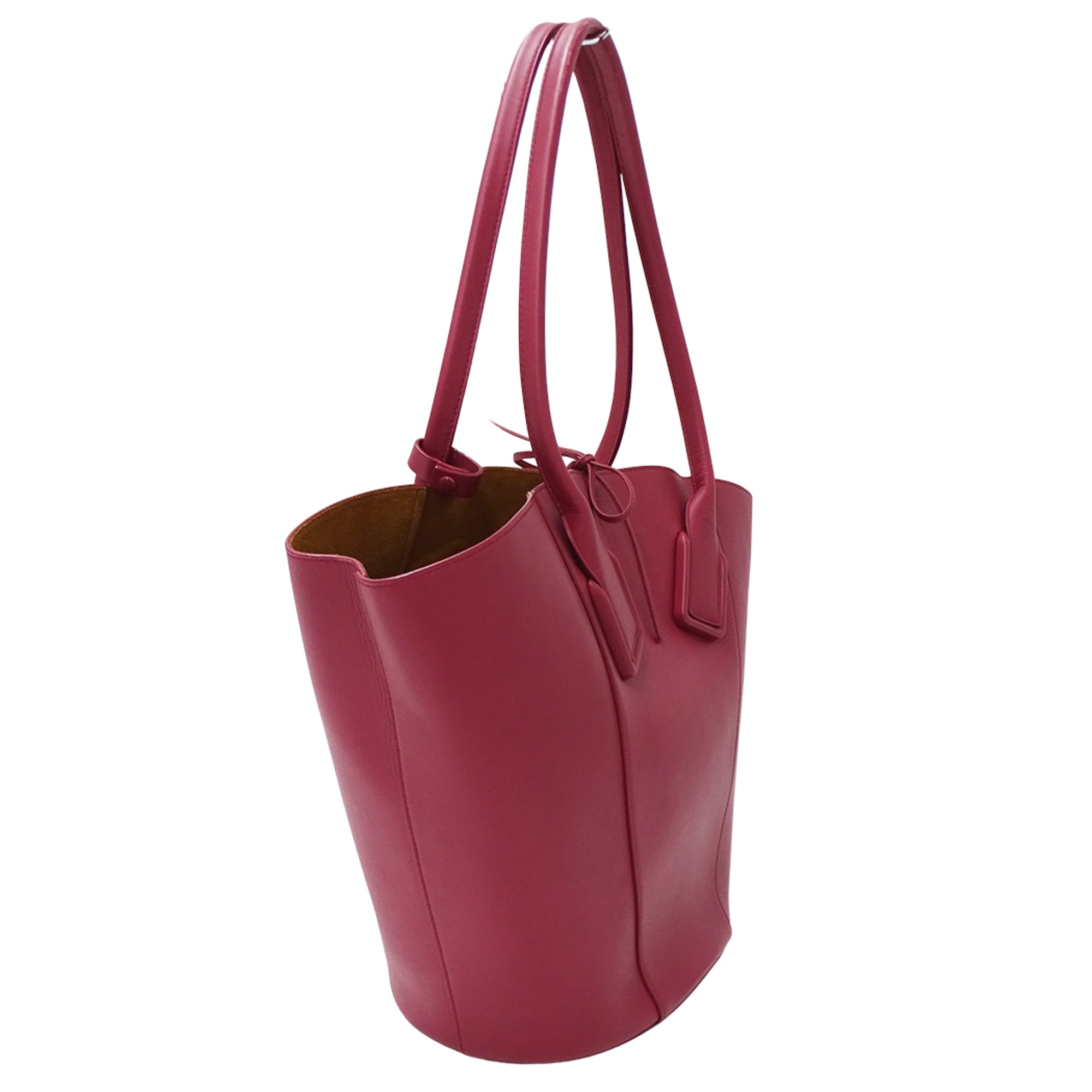 Bottega Veneta Pink Purple Leather Handbag Pouch Tote Bag (Pre-Owned)