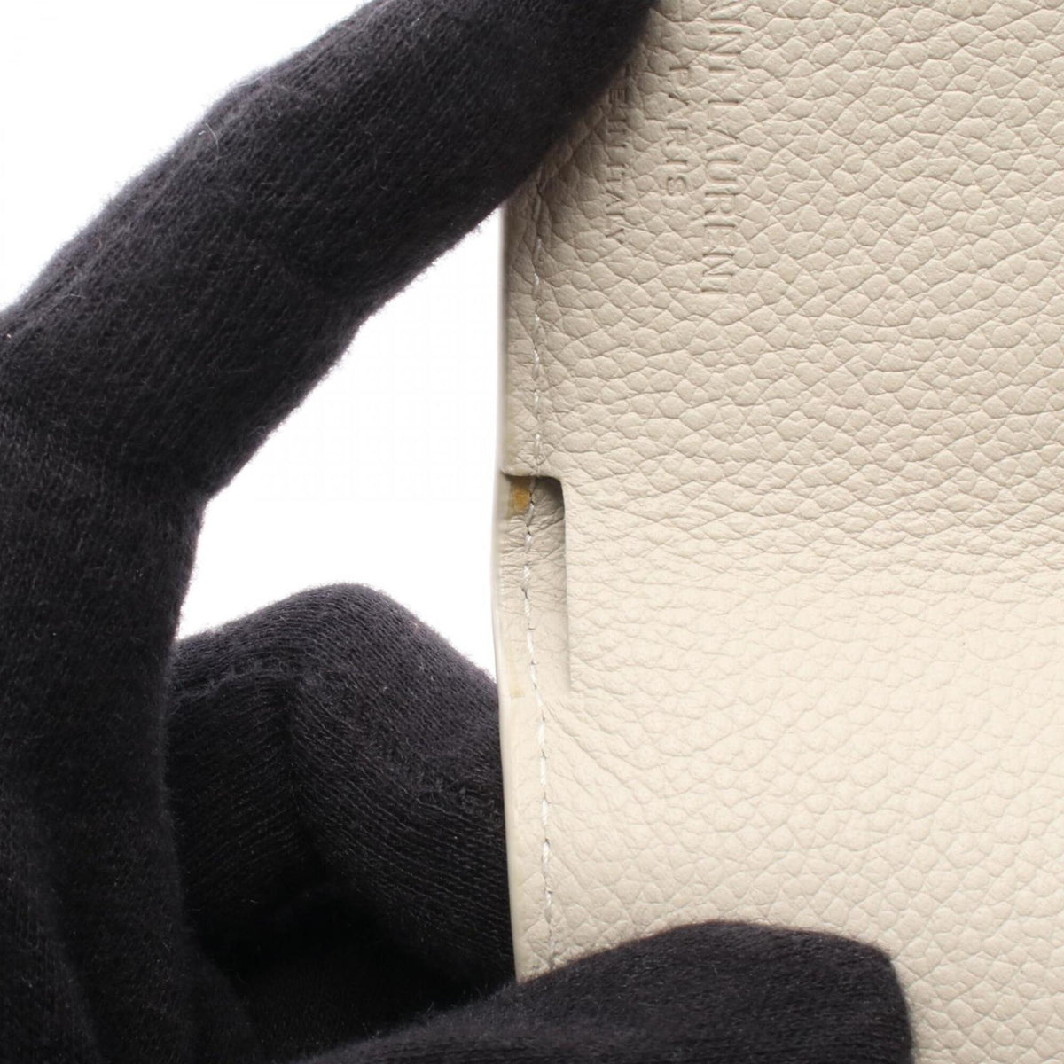 Yves Saint Laurent White Leather Wallet (Tri-Fold) (Pre-Owned)