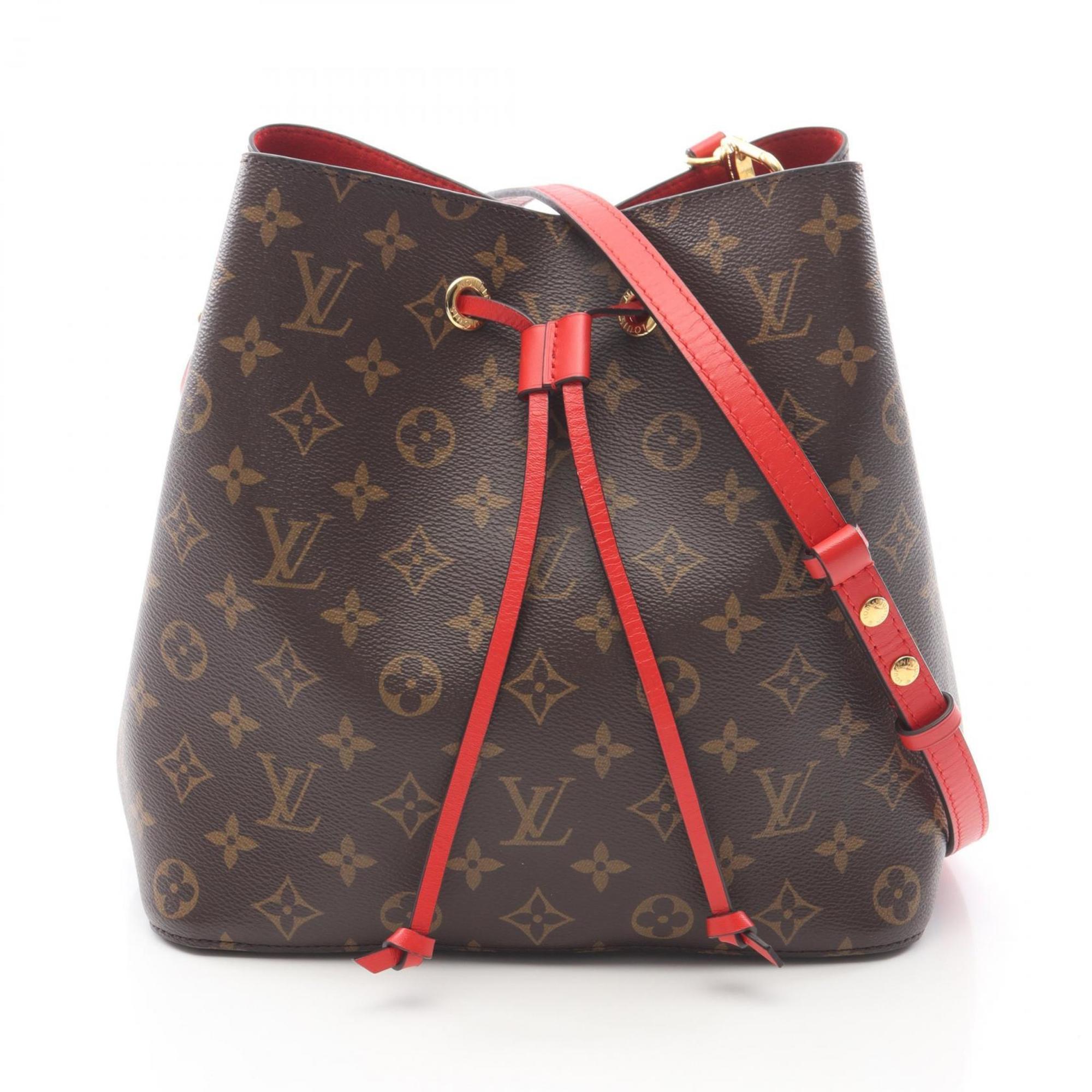 Louis Vuitton Monogram Brown Coquelicots Red Color Coated Canvas Handbag Shoulder Bag (Pre-Owned)