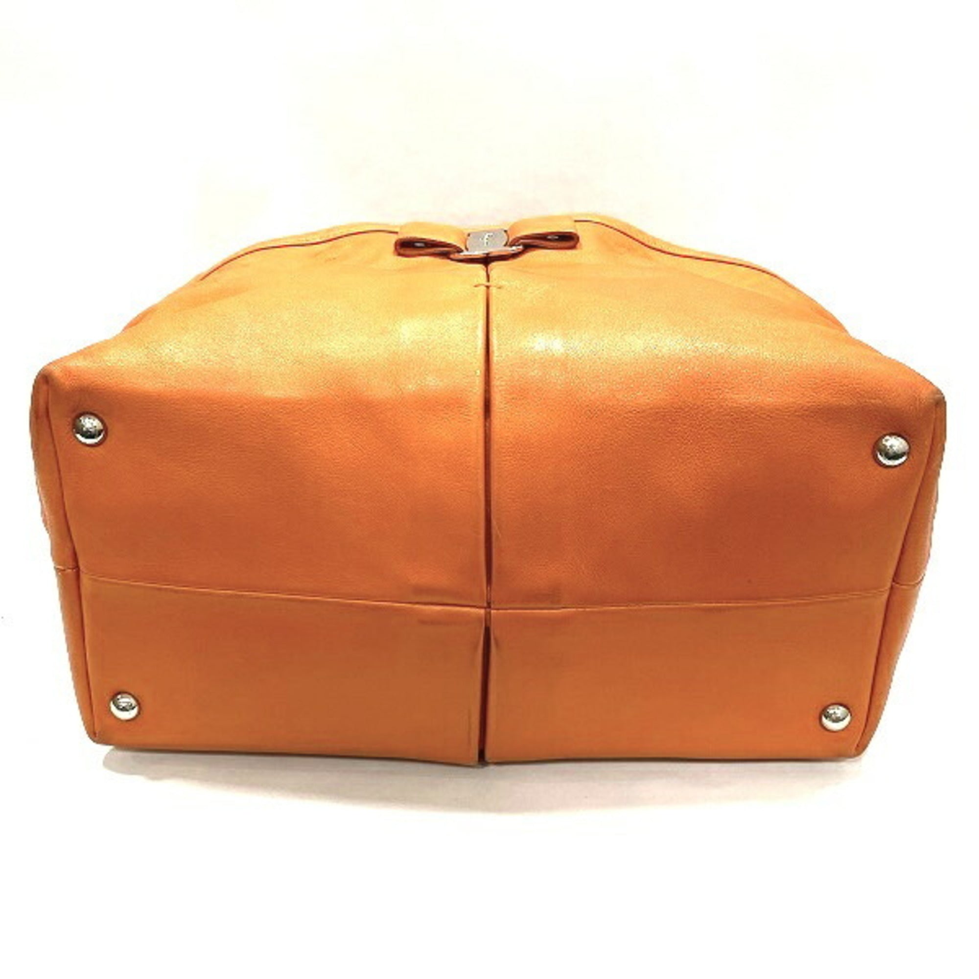 Salvatore Ferragamo Orange Leather Handbag (Pre-Owned)