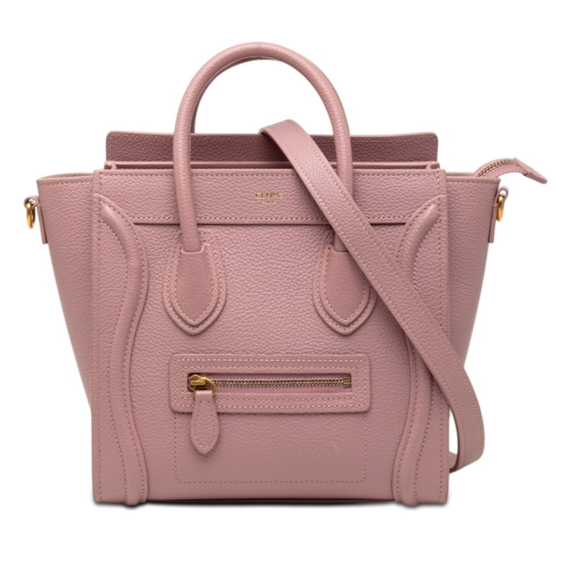 Celine Pink Leather Handbag Shoulder Bag (Pre-Owned)