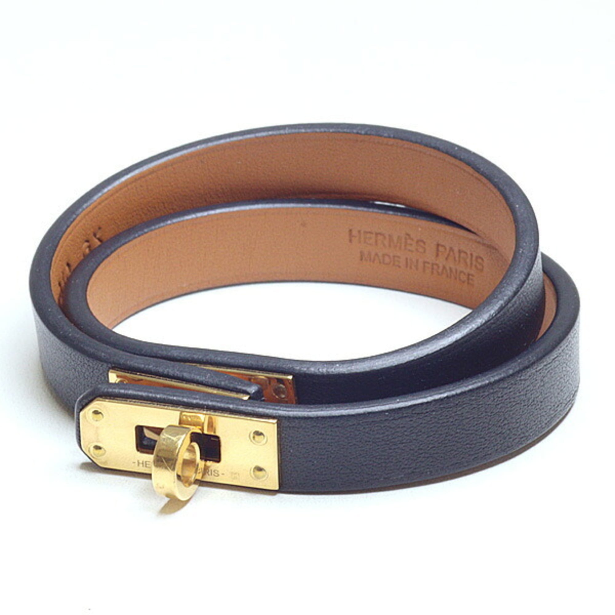 Hermes Kelly Black Swift Leather Charm Bracelet (Pre-Owned)