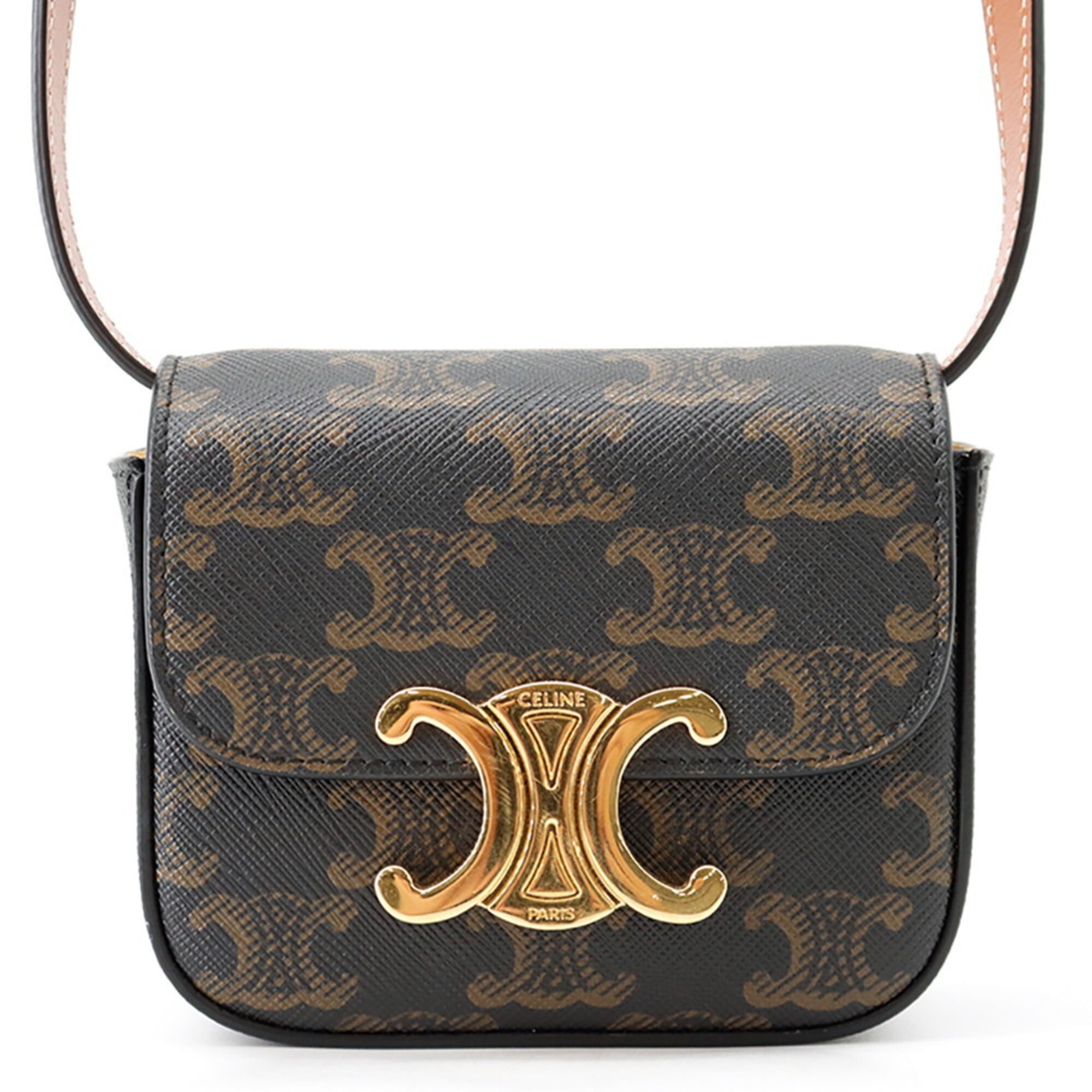 Celine Gold Pvc Leather Handbag Shoulder Bag (Pre-Owned)