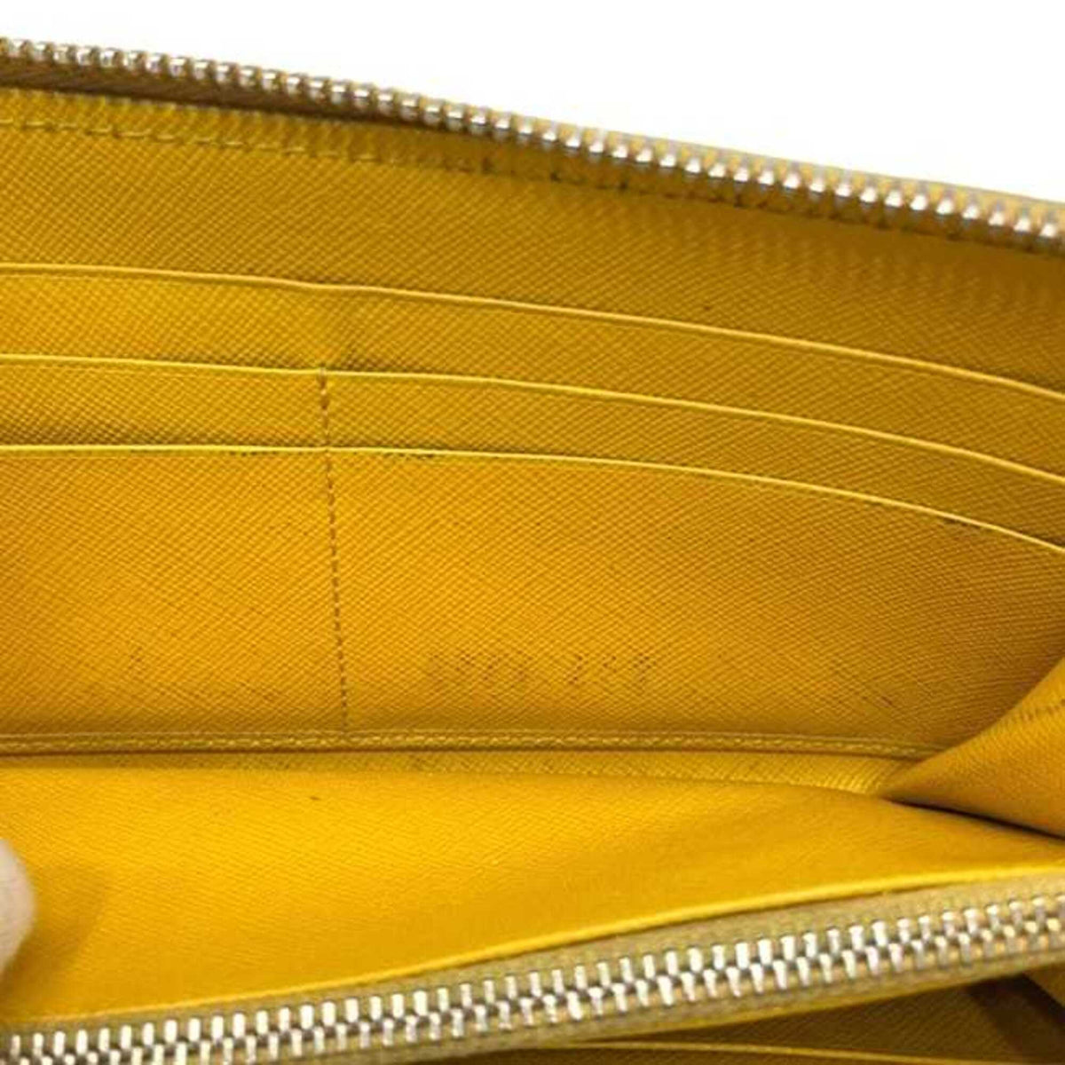 Prada Yellow Leather Long Wallet (Bi-Fold) (Pre-Owned)