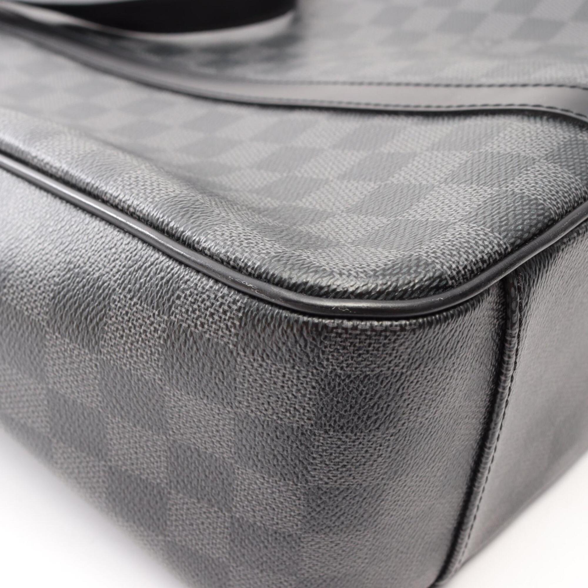 Louis Vuitton Black Coated Canvas Leather Handbag Tote Bag (Pre-Owned)