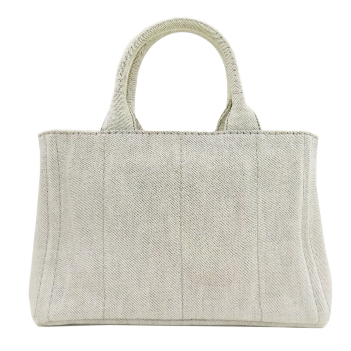 Prada Canapa Gray Denim Handbag (Pre-Owned)
