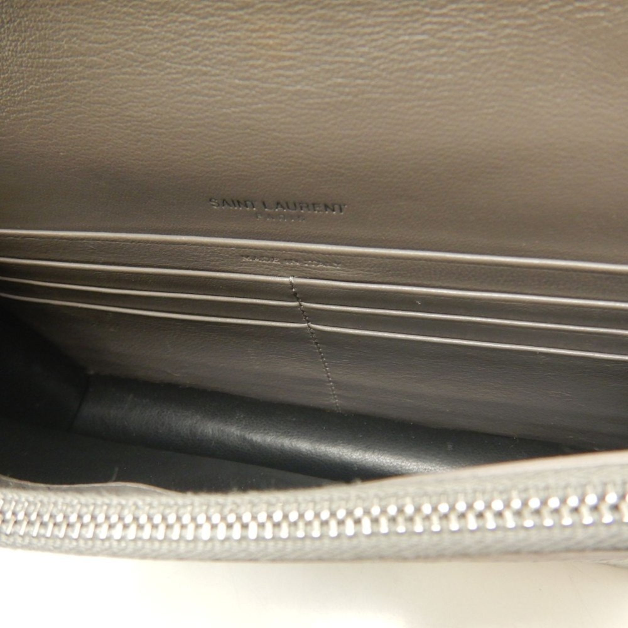 Yves Saint Laurent Grayish Leather Shoulder Bag (Pre-Owned)