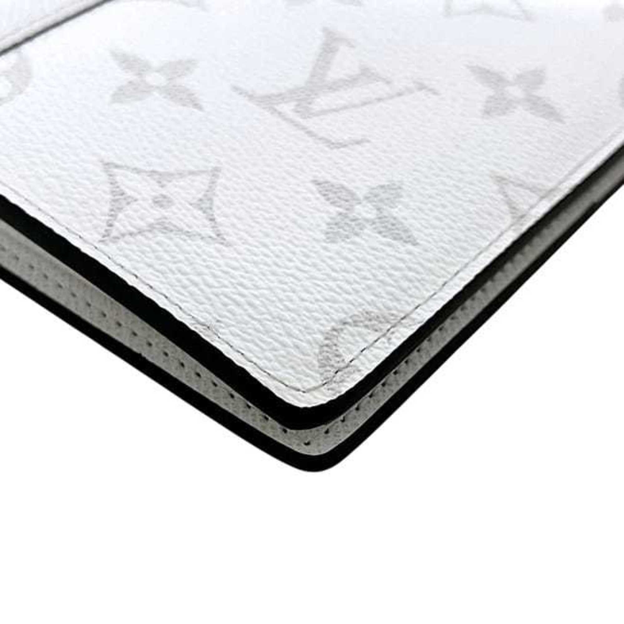 Louis Vuitton White Taiga Leather Monogram Long Wallet (Bi-Fold) (Pre-Owned)