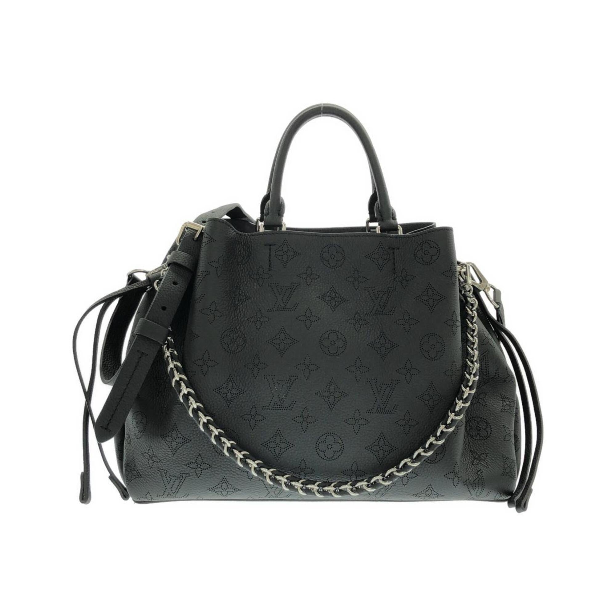 Louis Vuitton Mahina Black Mahina Leather Handbag (Pre-Owned)