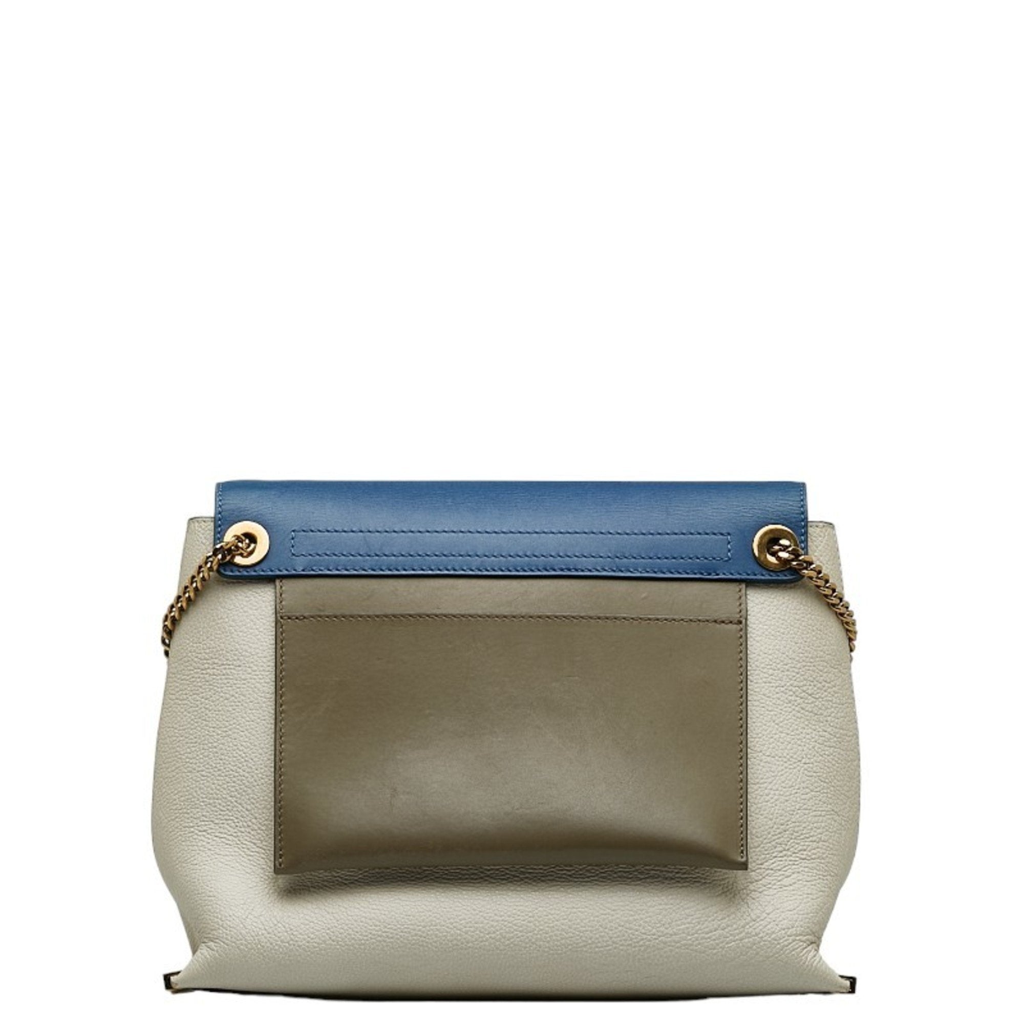 Chloé Black Ivory Navy Leather Shoulder Bag (Pre-Owned)