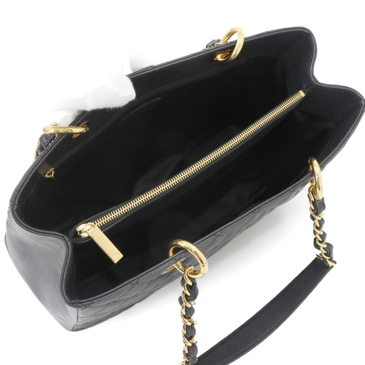 Chanel Matelasse Black Grained Calfskin Handbag Tote Bag (Pre-Owned)