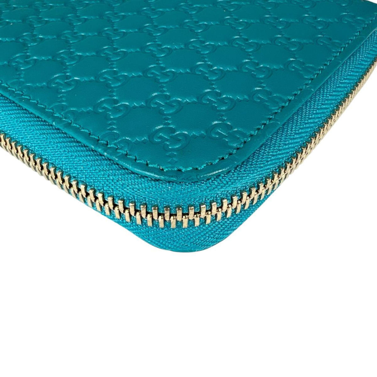 Gucci Microguccissima Blue Leather Long Wallet (Bi-Fold) (Pre-Owned)