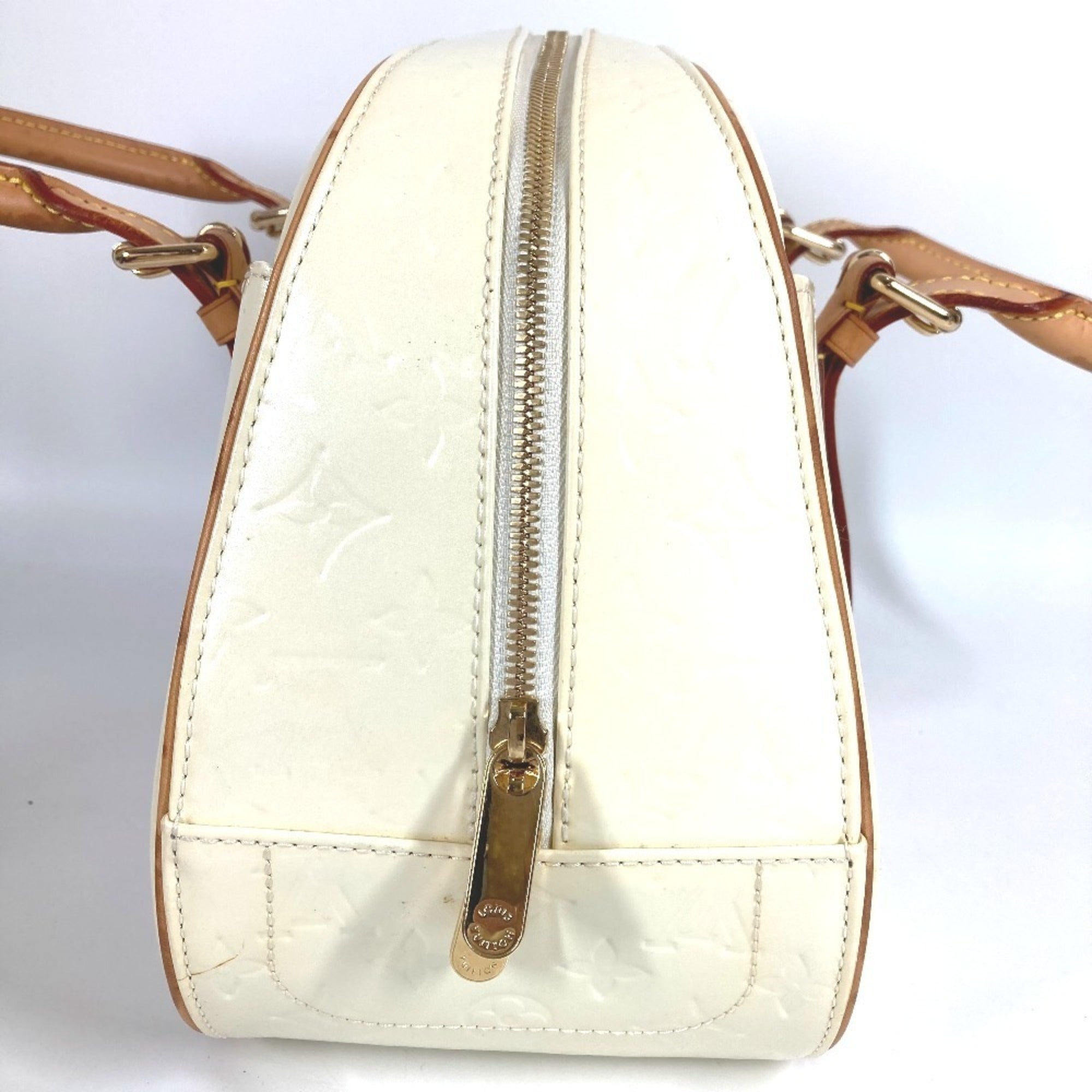 Louis Vuitton Pearl White Monogram Vernis Handbag Shoulder Bag Tote Bag (Pre-Owned)
