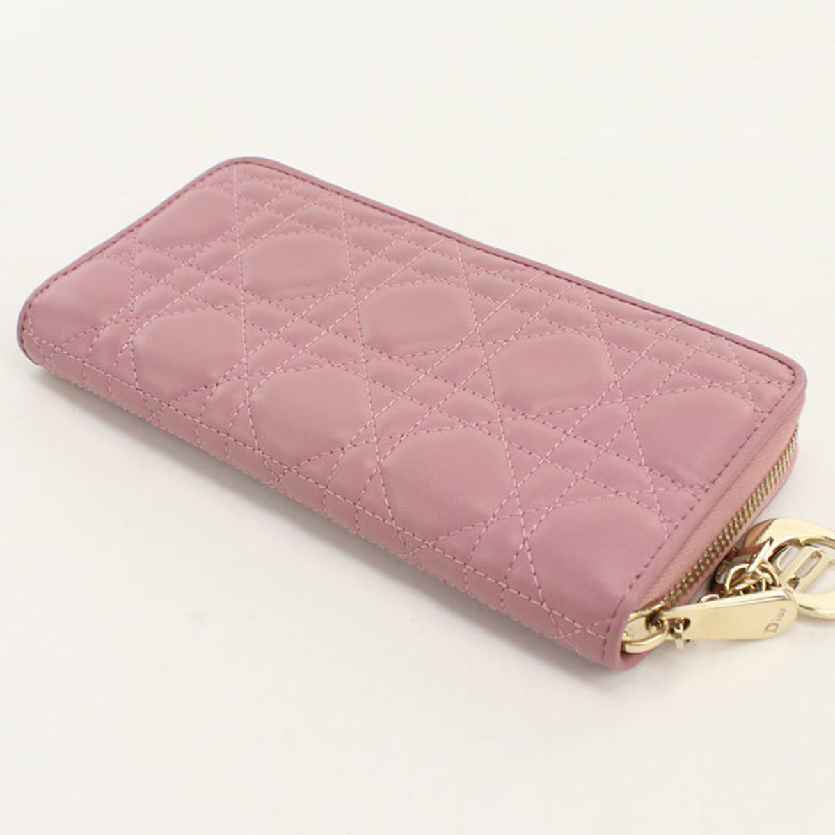 Christian Dior Pink Leather Long Wallet (Bi-Fold) (Pre-Owned)