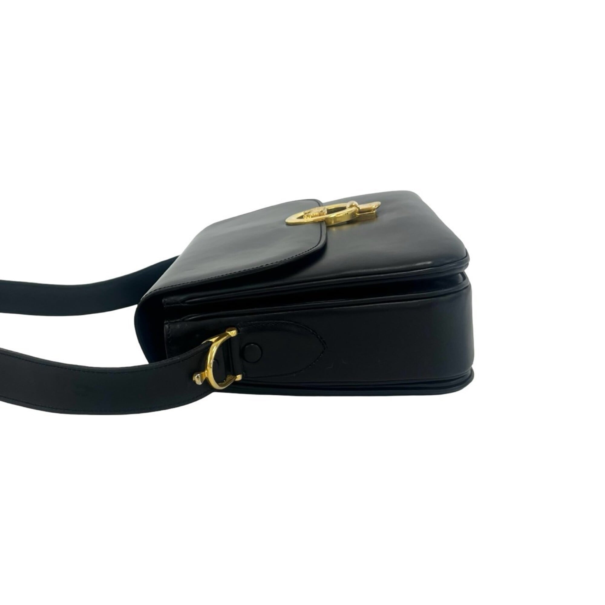 Celine Black Leather Pochette Shoulder Bag (Pre-Owned)