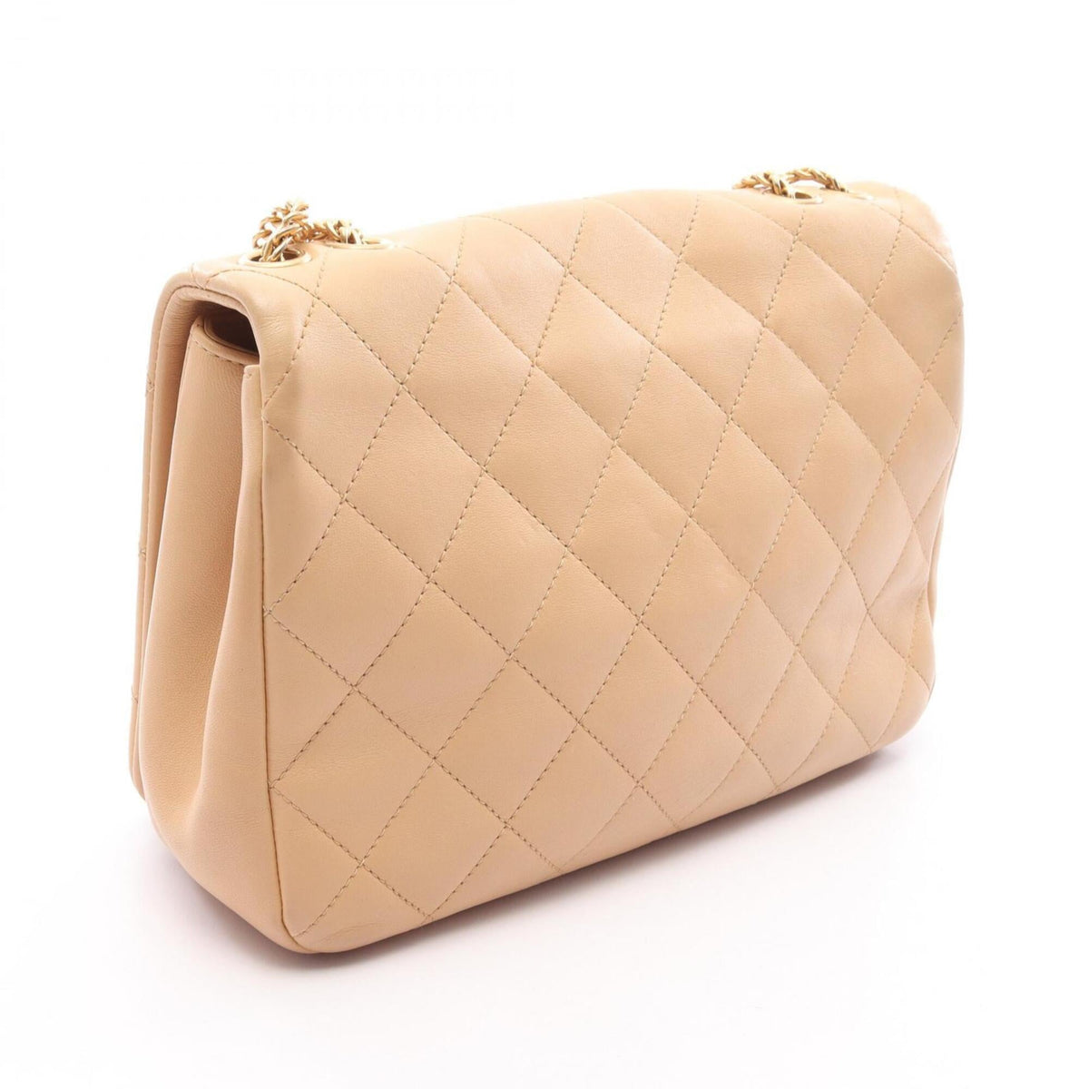 Chanel Beige Leather Handbag Shoulder Bag (Pre-Owned)