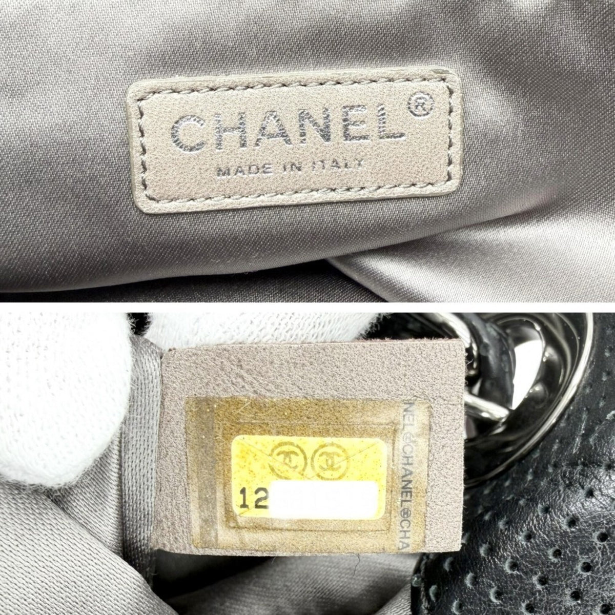 Chanel Black Leather Handbag Shoulder Bag (Pre-Owned)