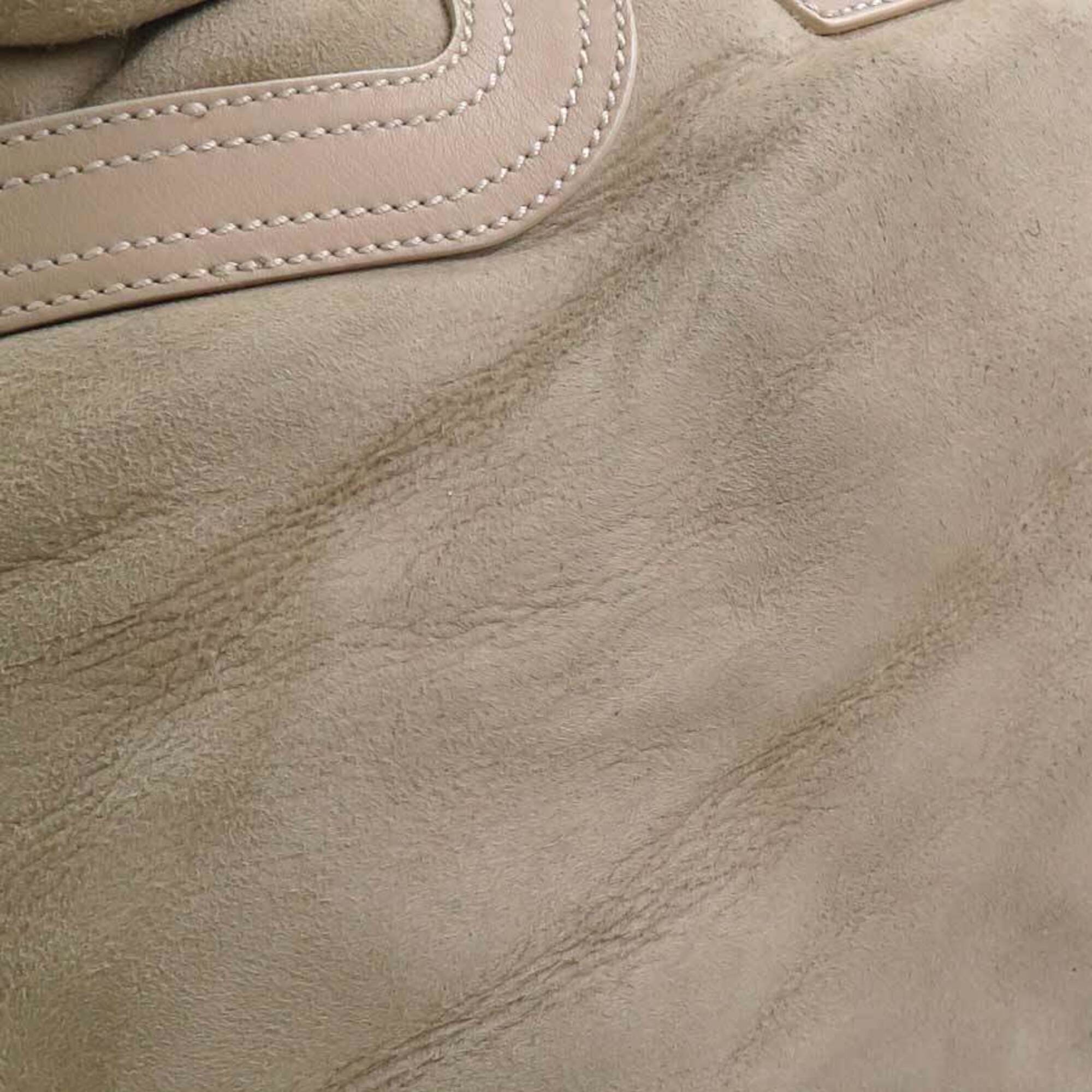 Salvatore Ferragamo Beige Pink Beige Leather Shoulder Bag (Pre-Owned)