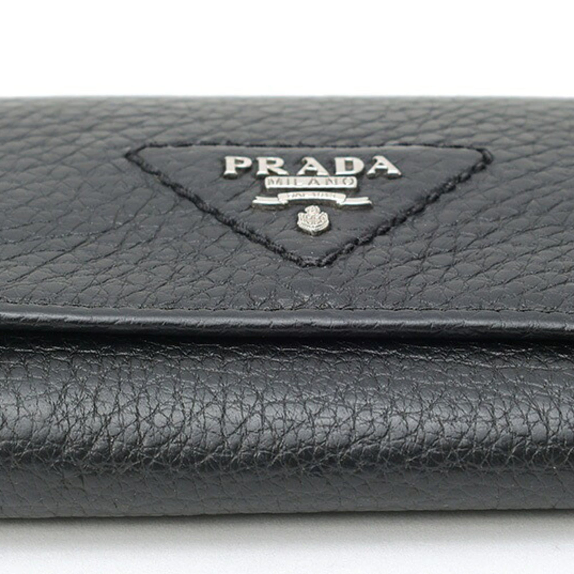 Prada Black Leather Wallet (Tri-Fold) (Pre-Owned)