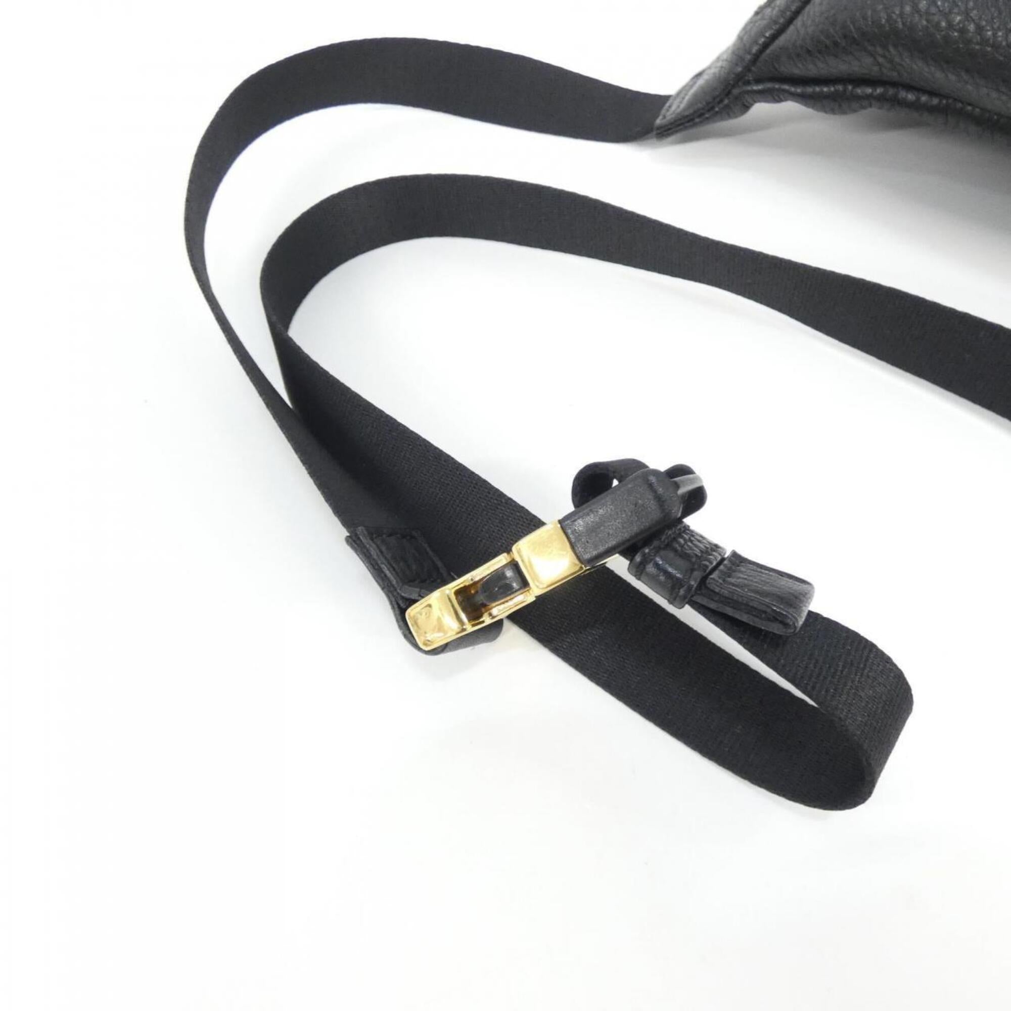 Fendi Black Leather Fanny Pack Handbag (Pre-Owned)