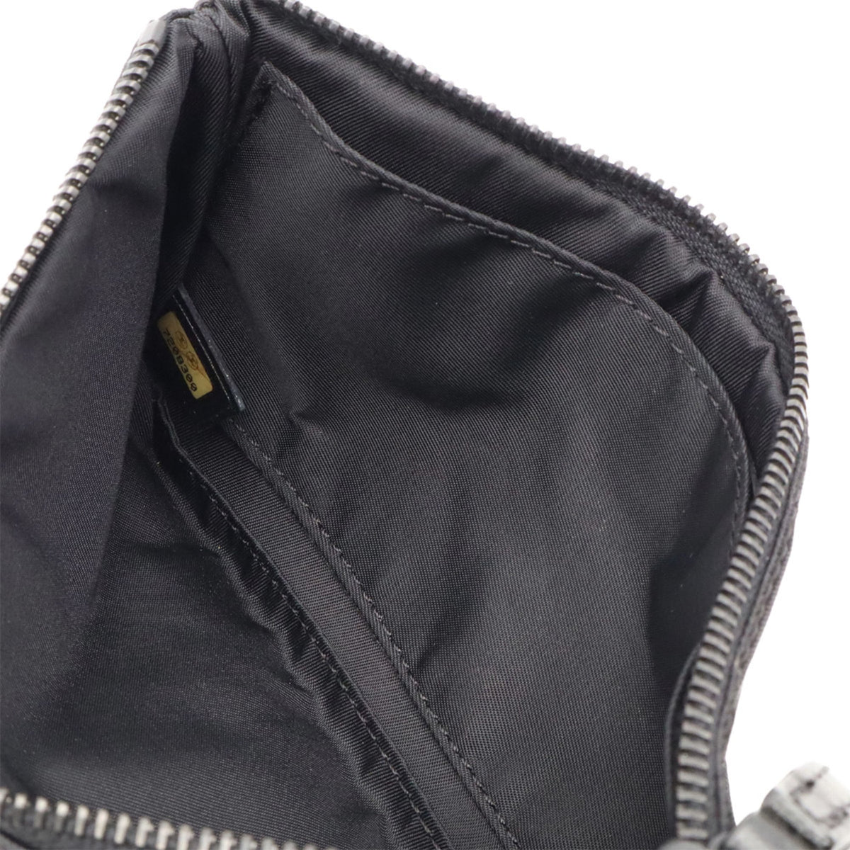 Chanel New Travel Line Black Nylon Jacquard Leather Handbag Pouch (Pre-Owned)