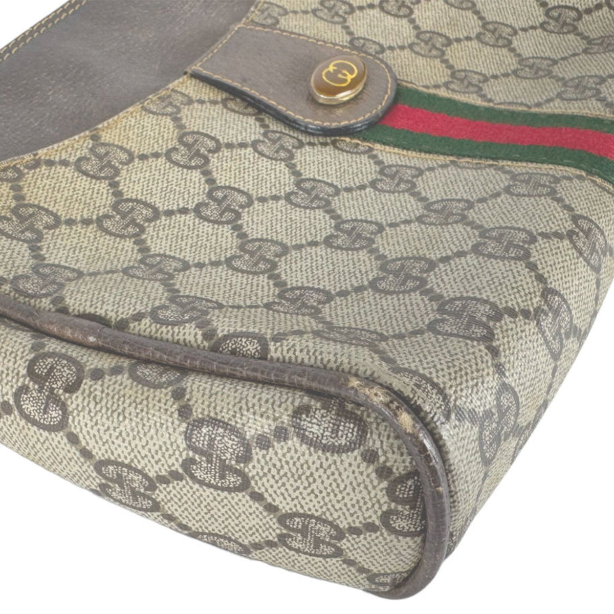 Gucci Brown Gg Supreme Clutch Bag (Pre-Owned)