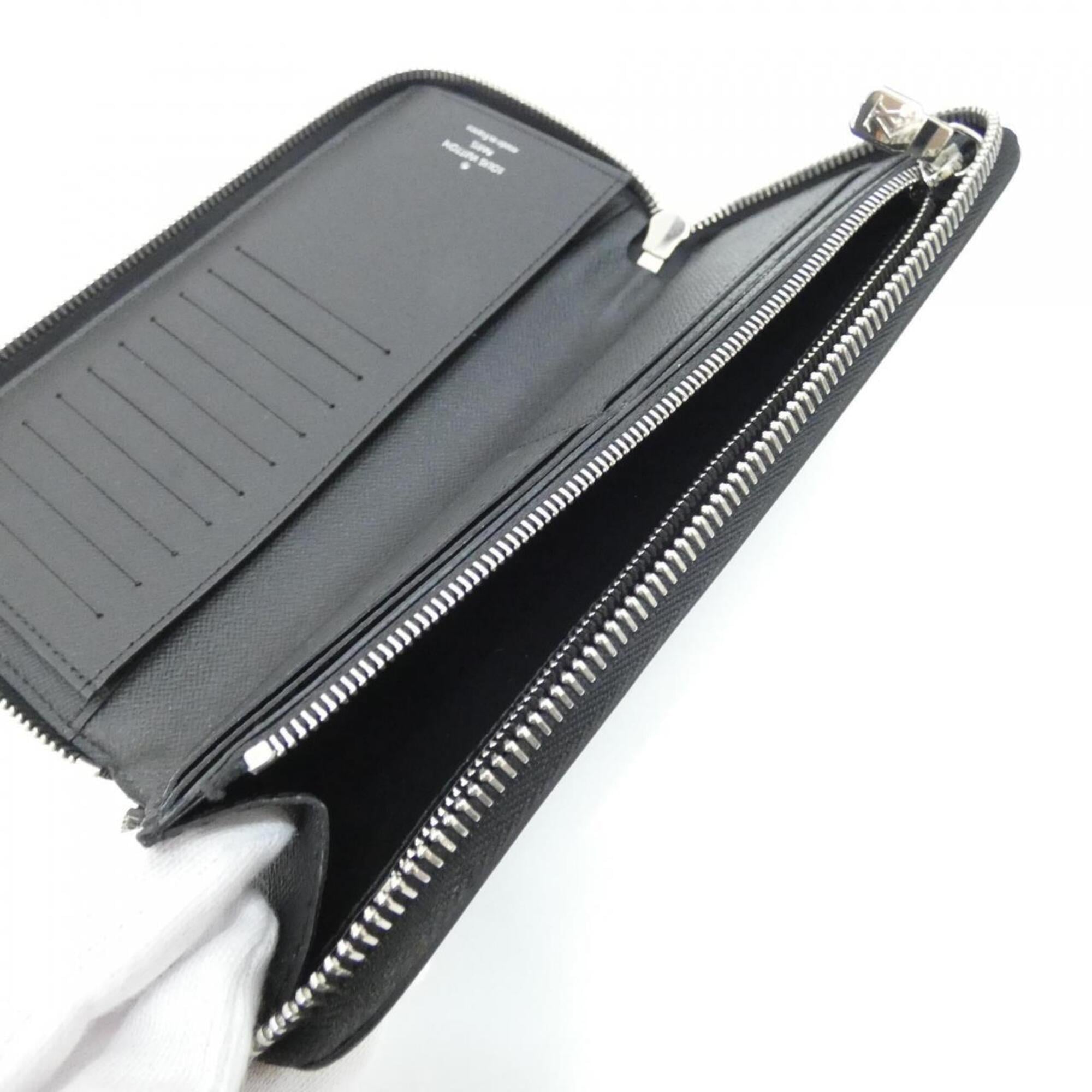 Louis Vuitton Black Leather Long Wallet (Bi-Fold) (Pre-Owned)