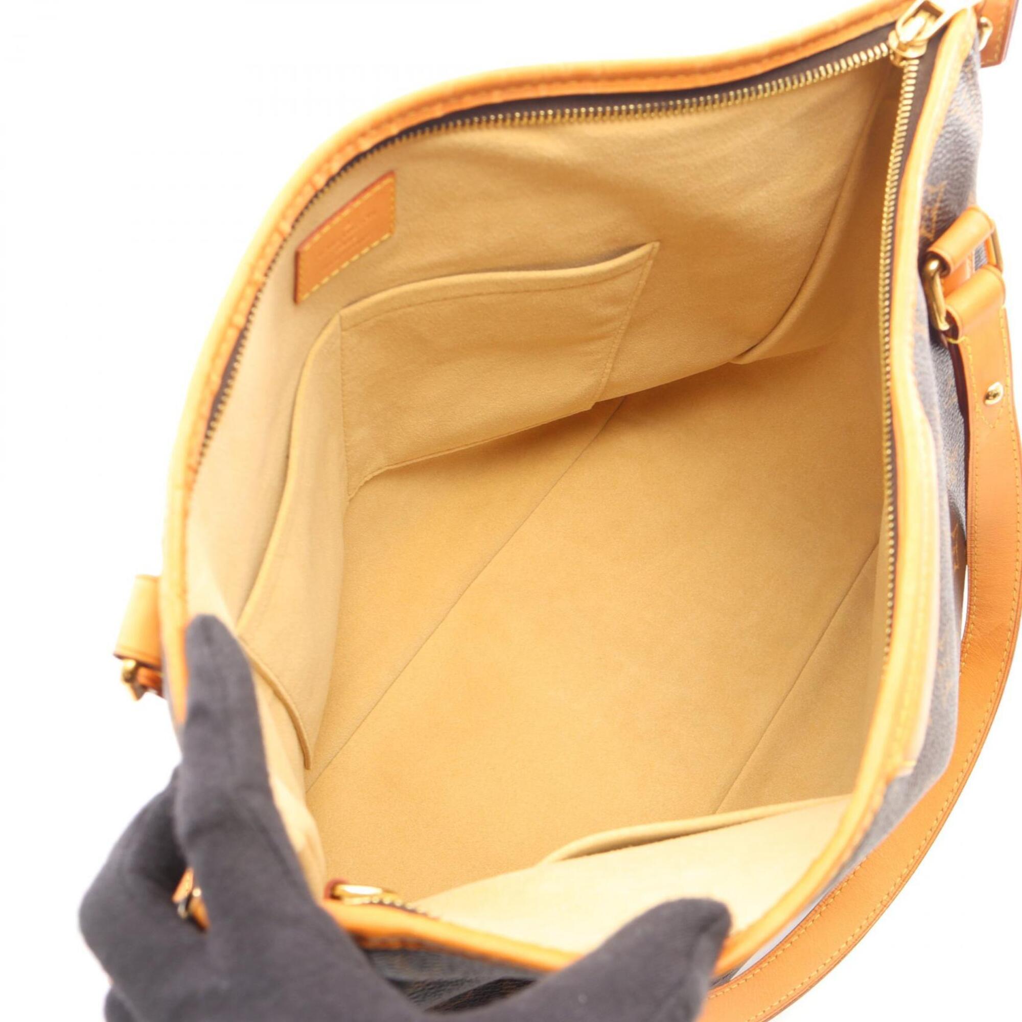 Louis Vuitton Brown Coated Canvas Leather Handbag Tote Bag (Pre-Owned)